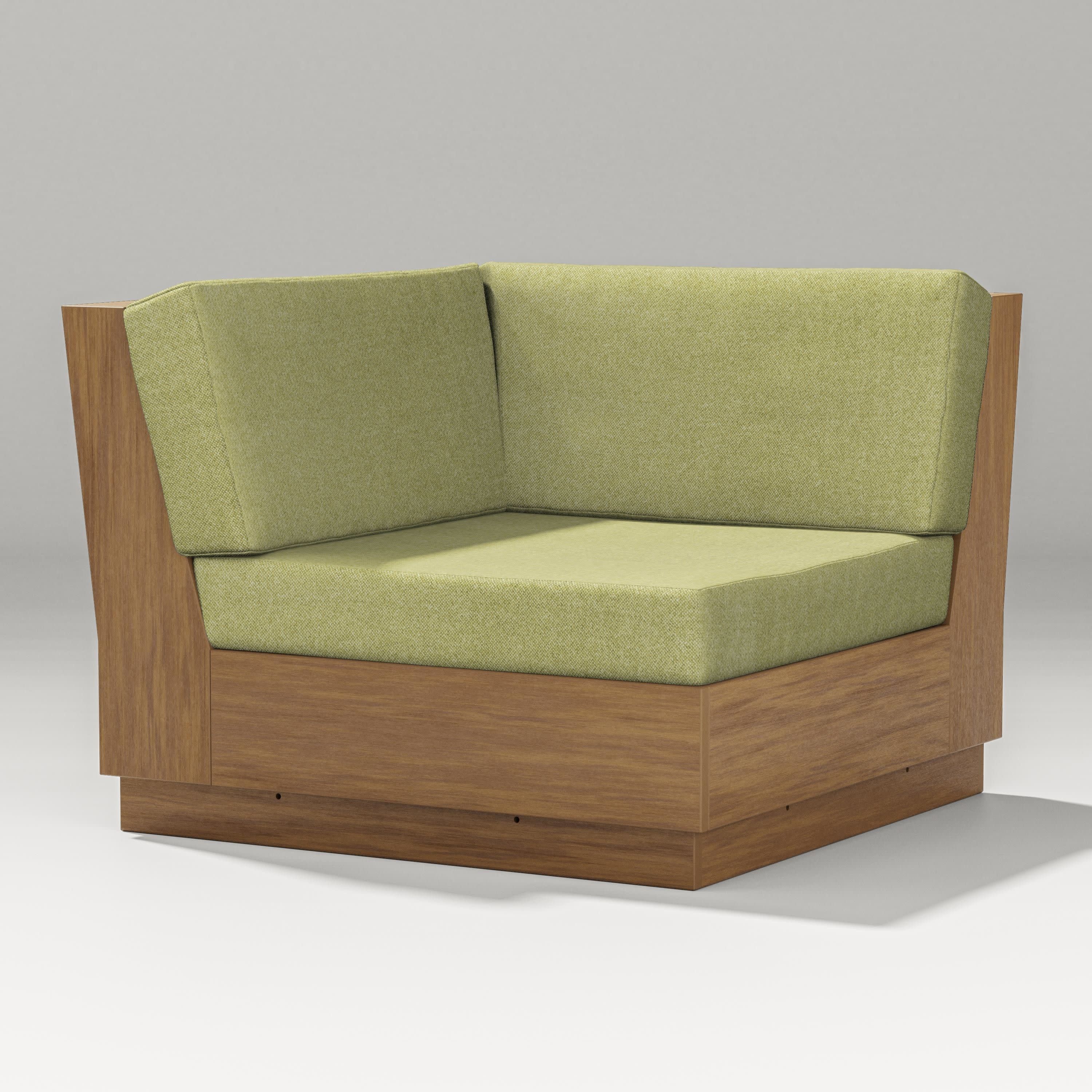 Elevate Modular Corner Chair in Natural / Chartreuse Boucle