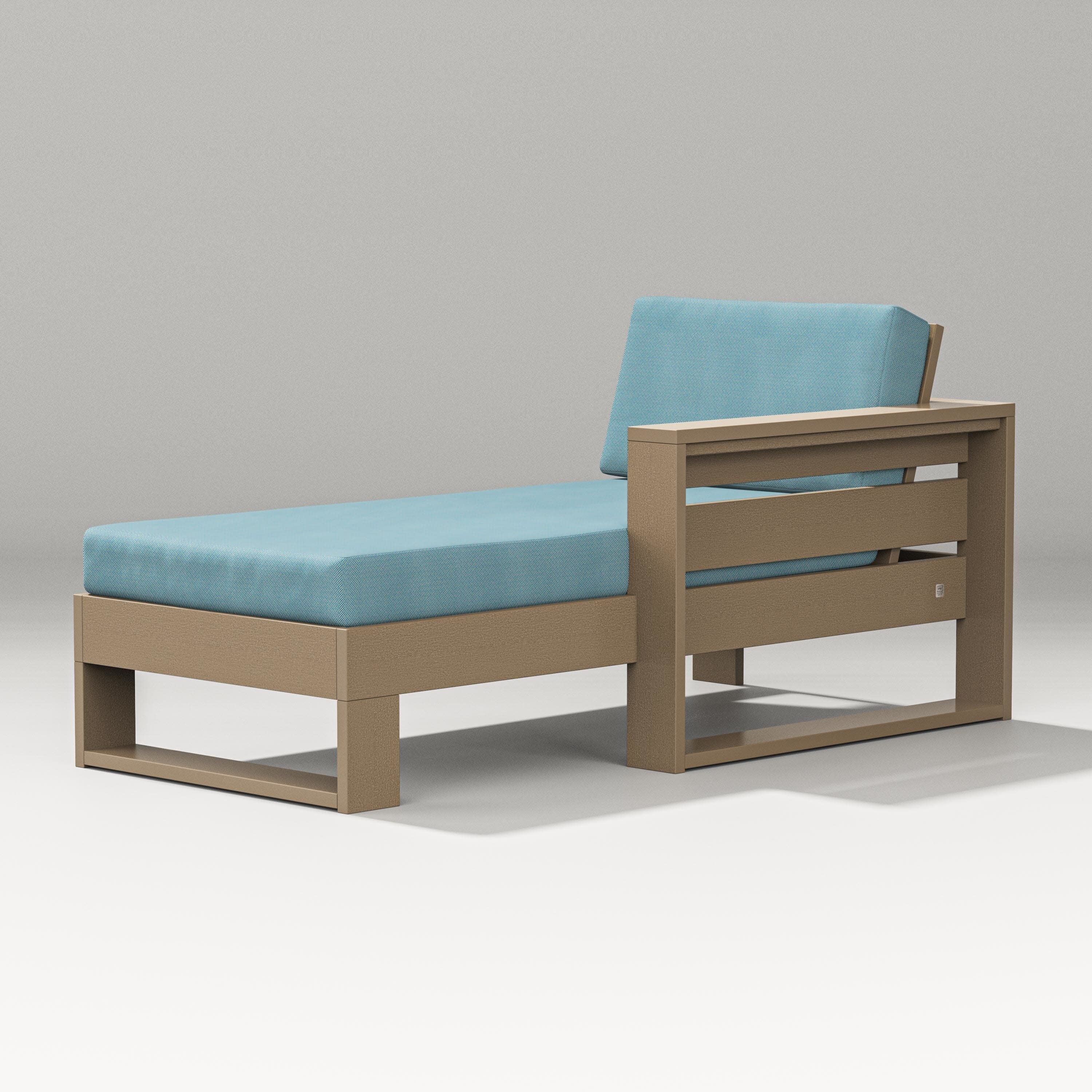 Latitude Modular Right Arm Chaise in Vintage Sahara / Lattice Sky Blue