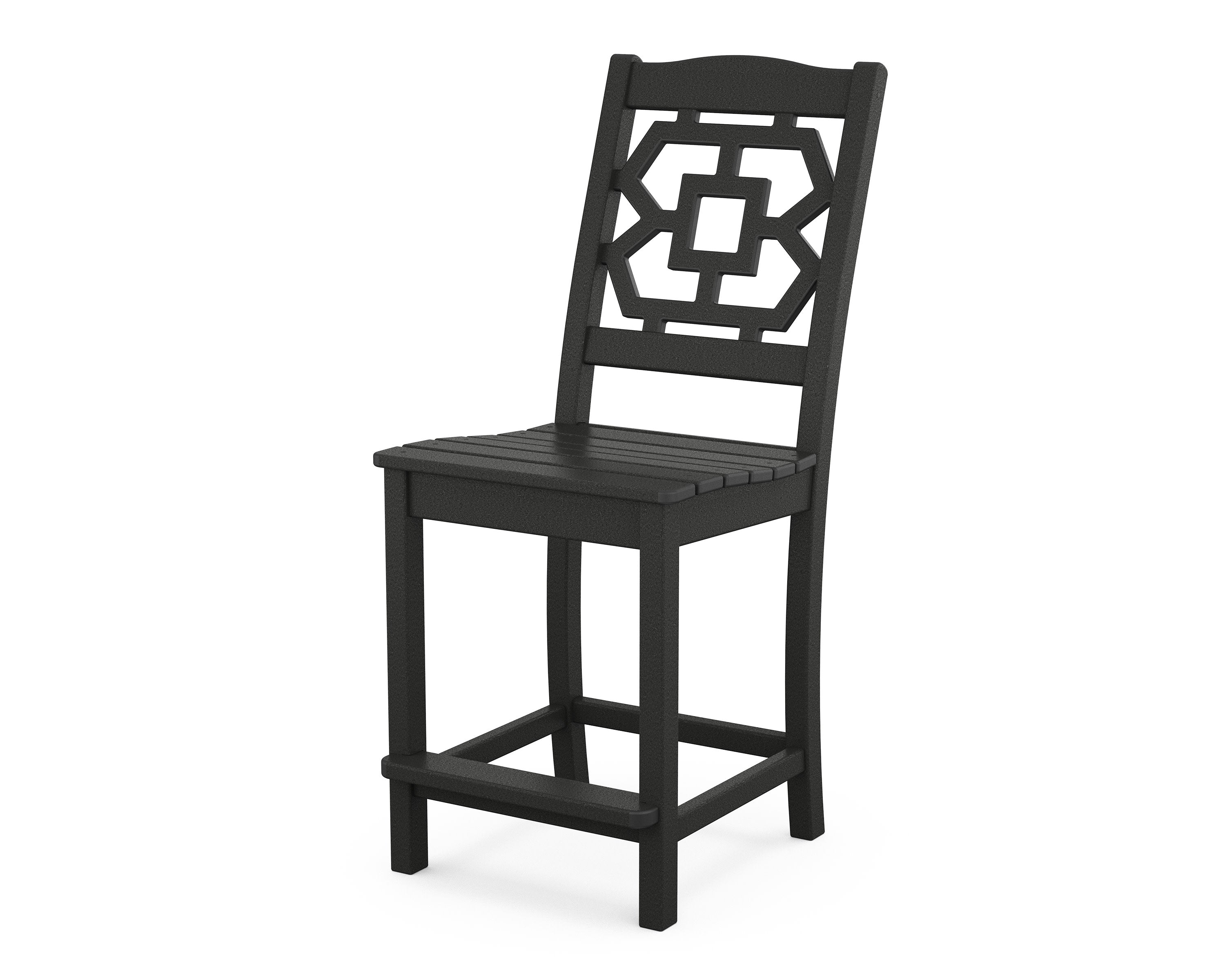 Chinoiserie Counter Side Chair in Black