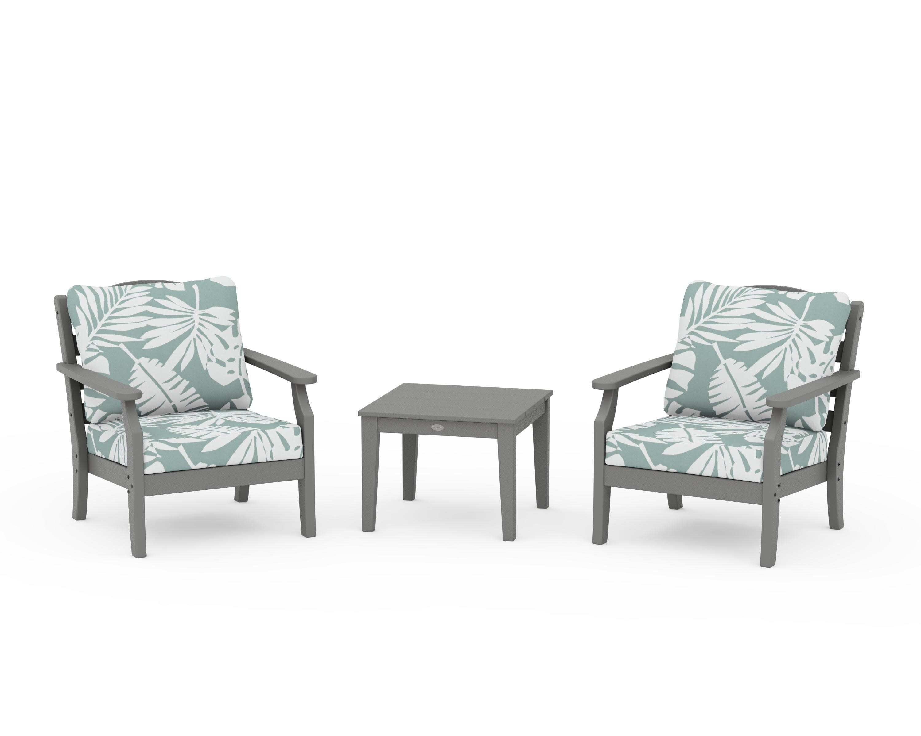 Savannah 3-Piece Deep Seating Set in Slate Grey / Leaf Glacier Spa