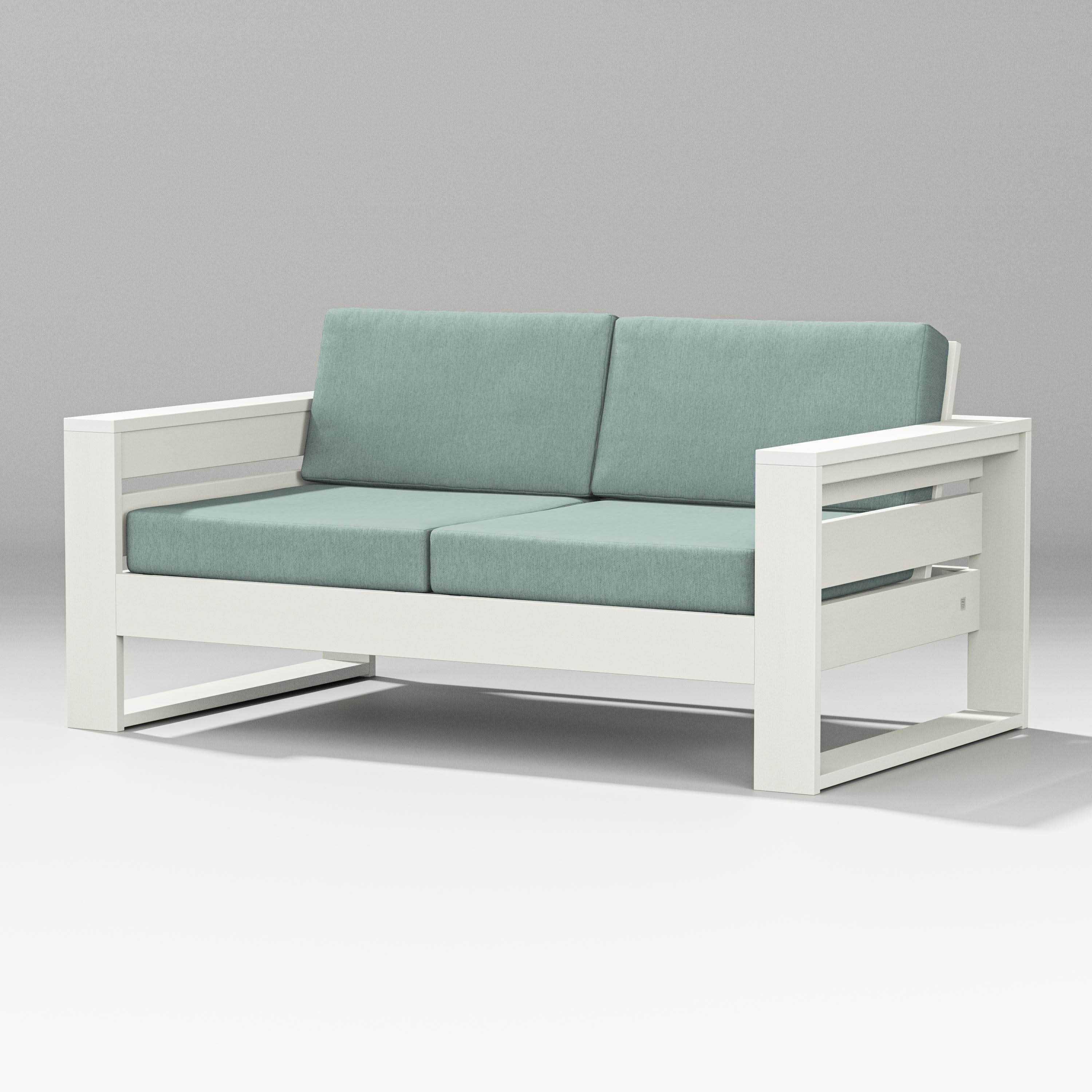 Latitude Loveseat in Vintage White / Glacier Spa