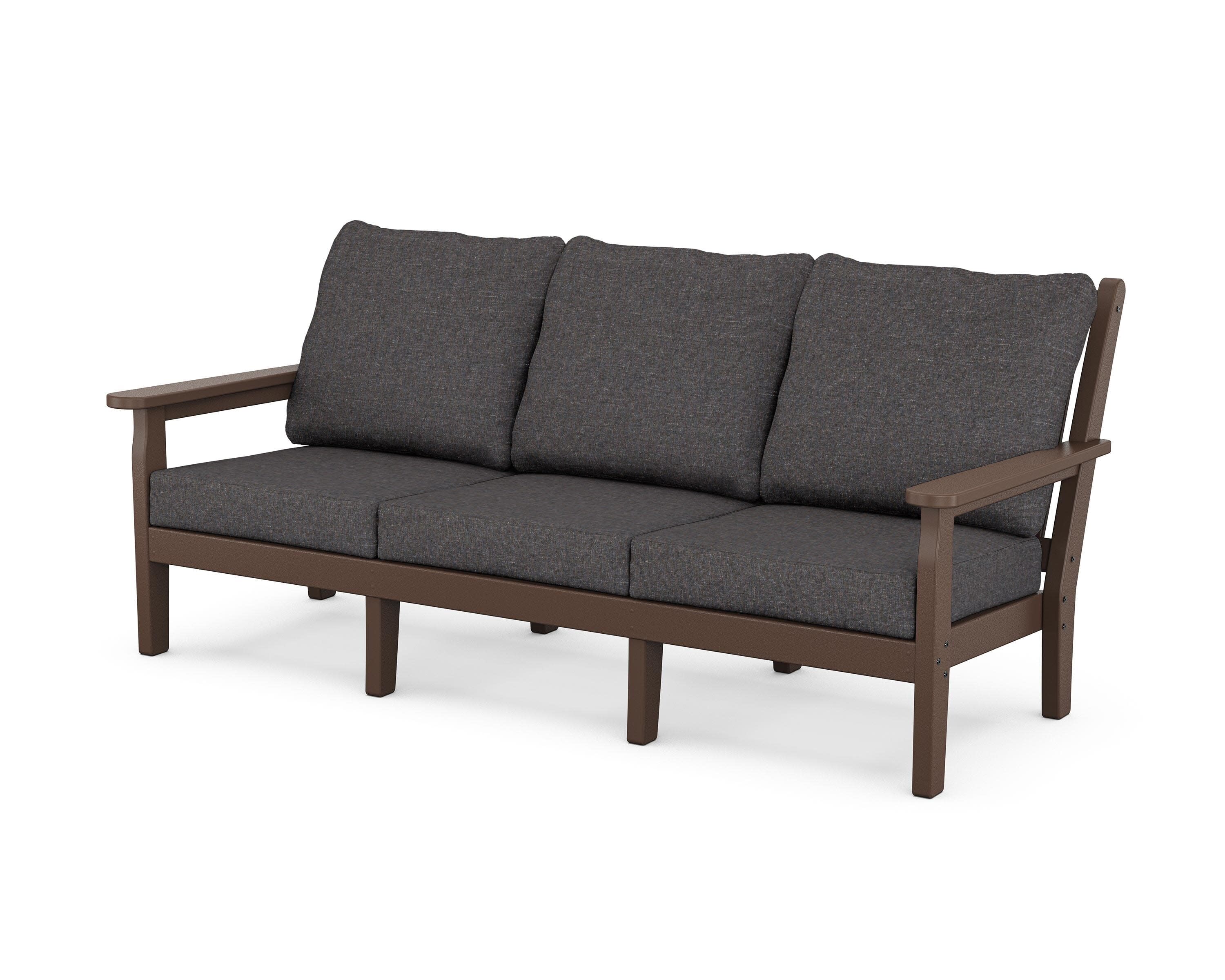 Chippendale Deep Seating Sofa in Mahogany / Ash Charcoal