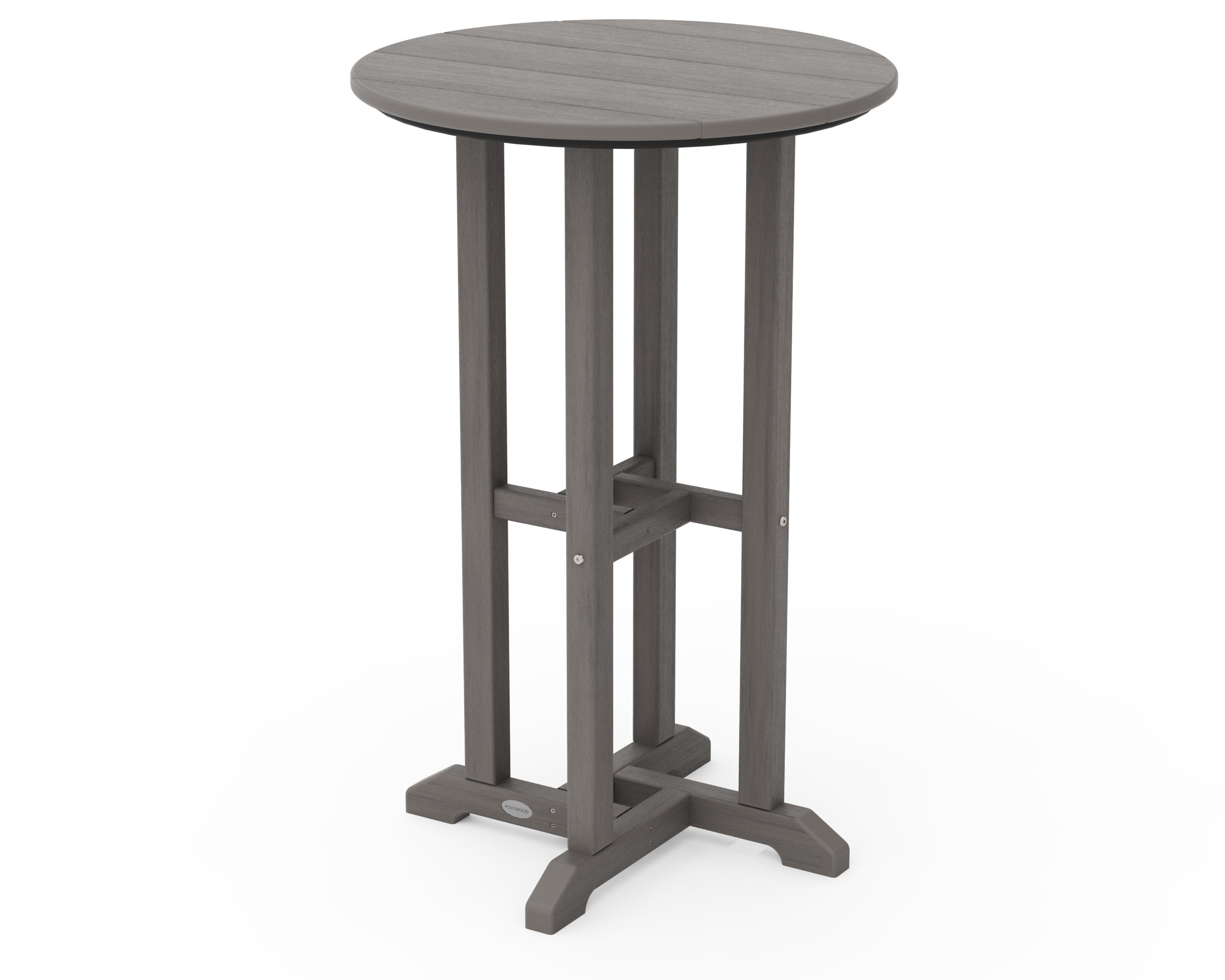 24" Round Farmhouse Counter Bistro Table in Driftwood