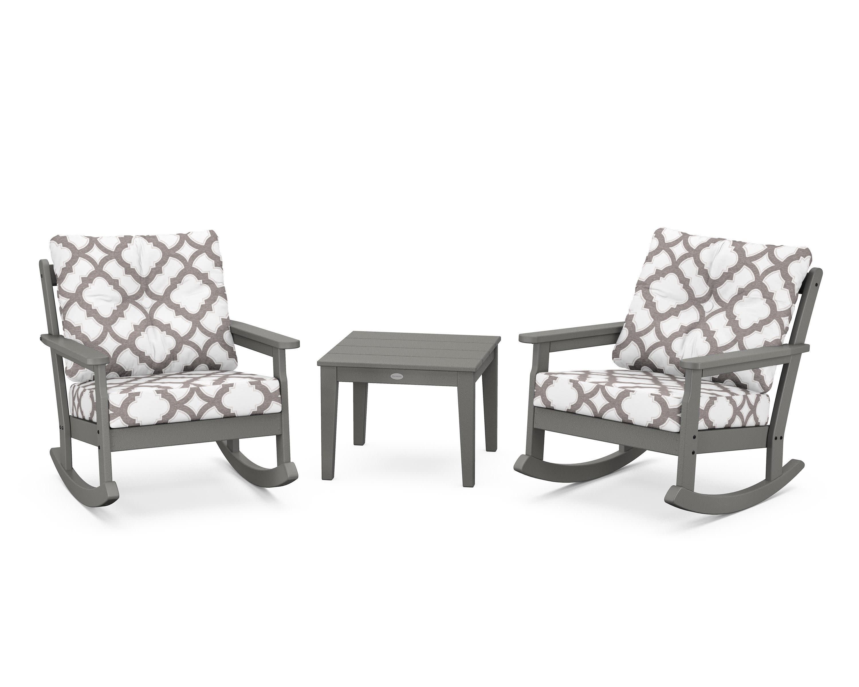 Vineyard 3-Piece Deep Seating Rocker Set in Slate Grey / Trellis Grey Mist