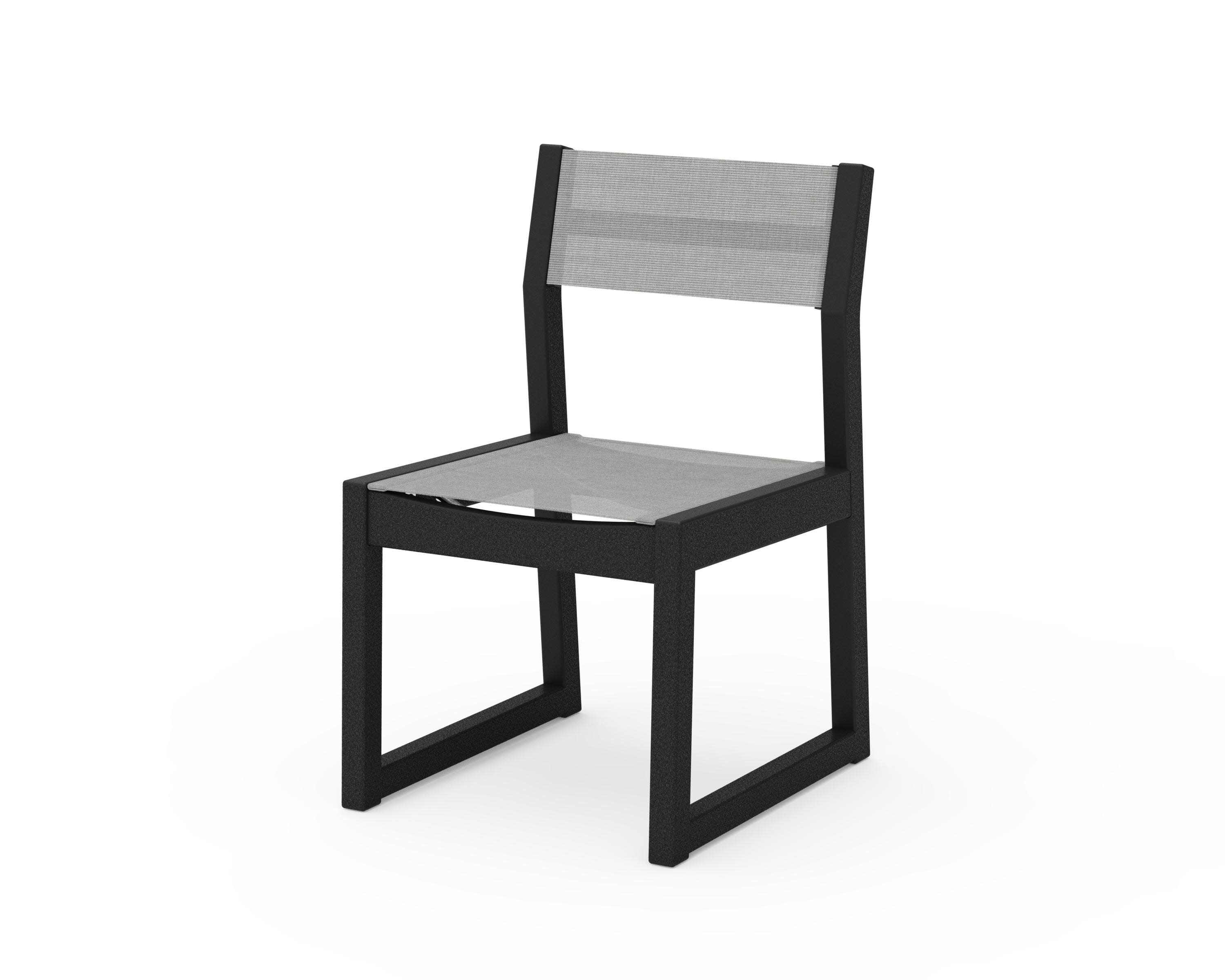 EDGE Sling Dining Side Chair in Black / Metallic Sling