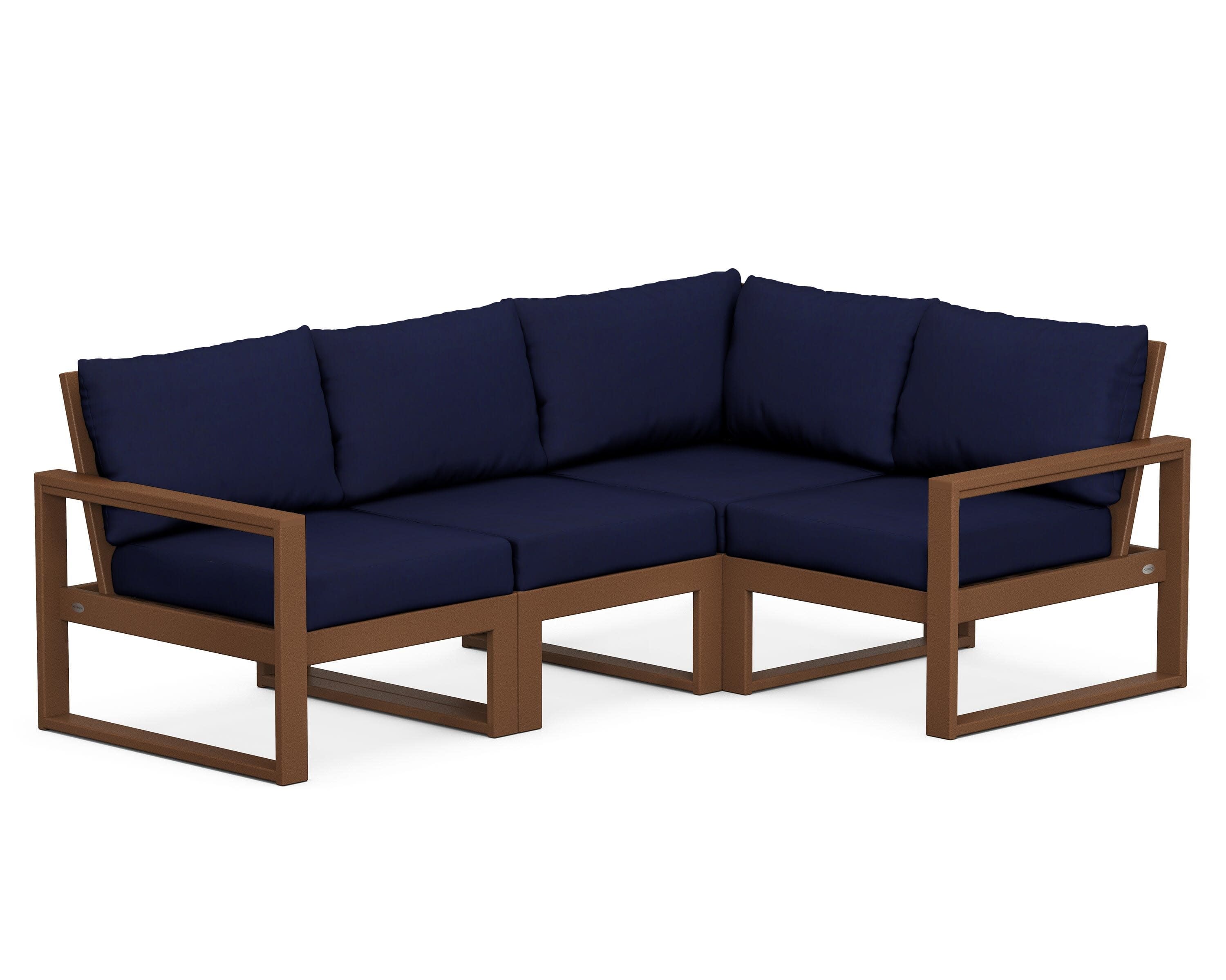 EDGE 4-Piece Modular Deep Seating Set in Teak / Navy