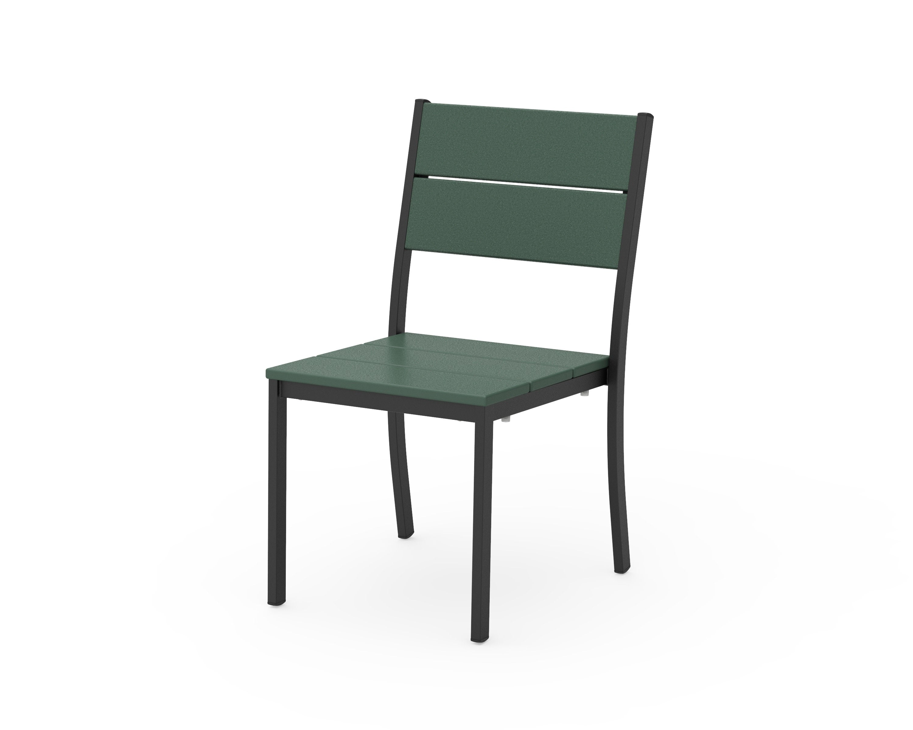 Main Street Stacking Dining Side Chair in Black / Green