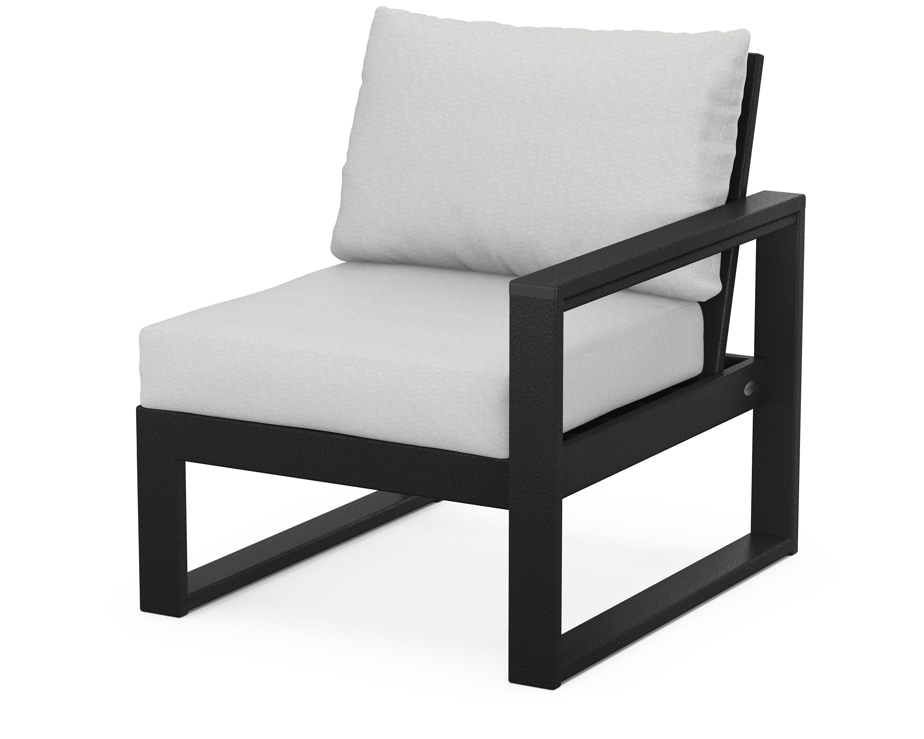 EDGE Modular Right Arm Chair in Black / Diamond in the Rough