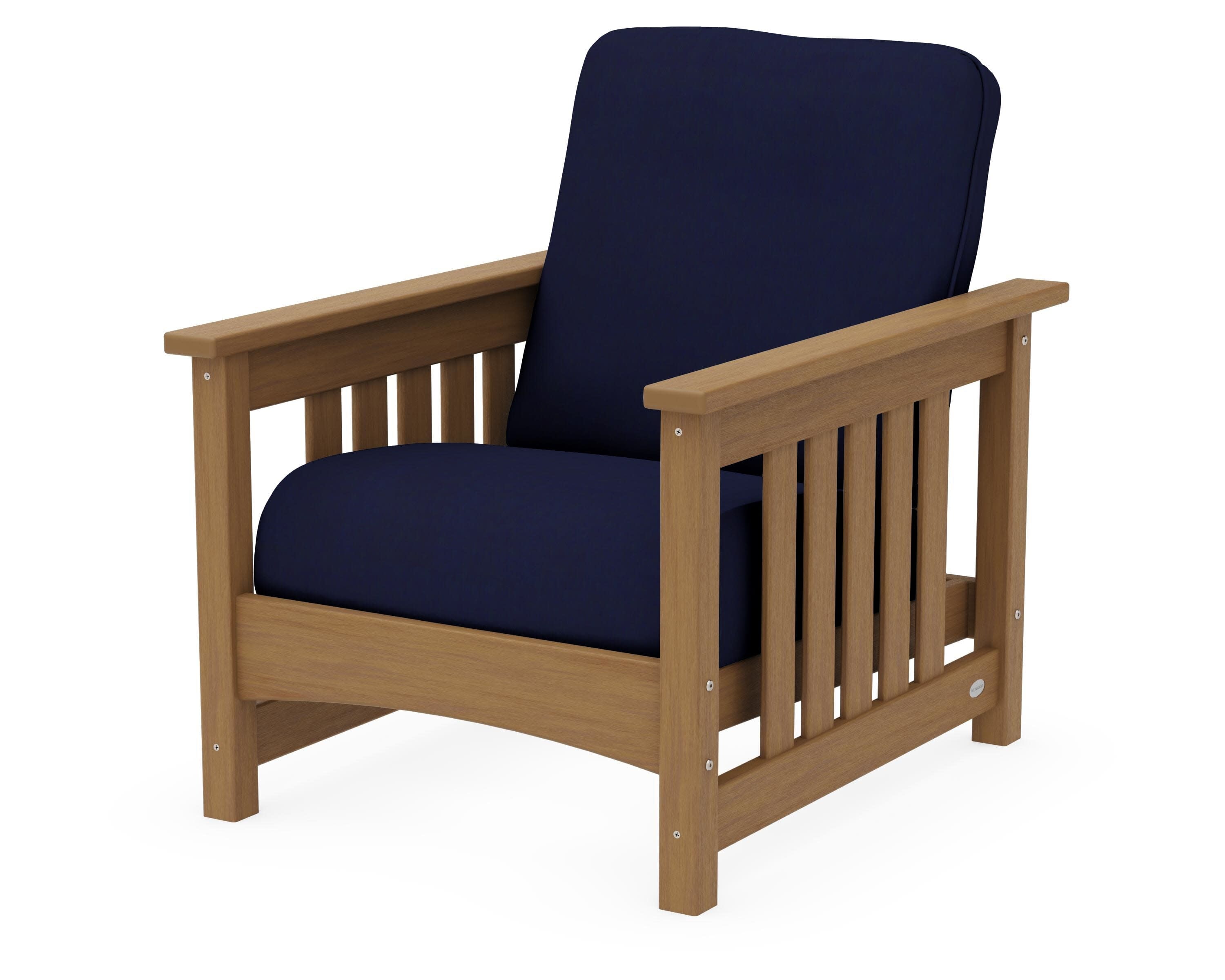 Club Mission Chair in Natural / Navy