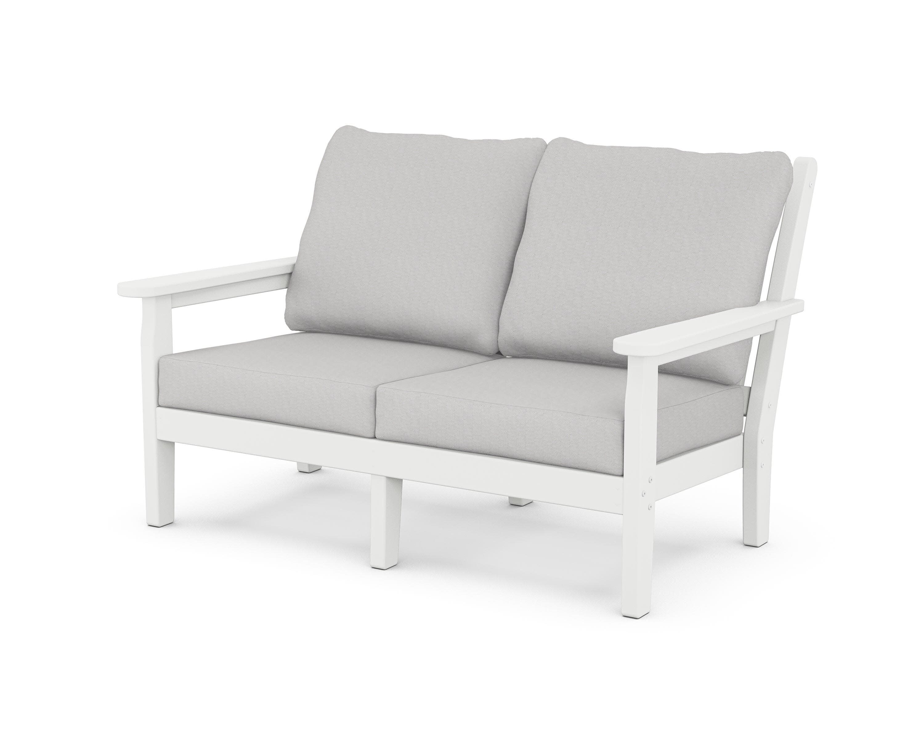 Chippendale Deep Seating Loveseat in White / Diamond in the Rough