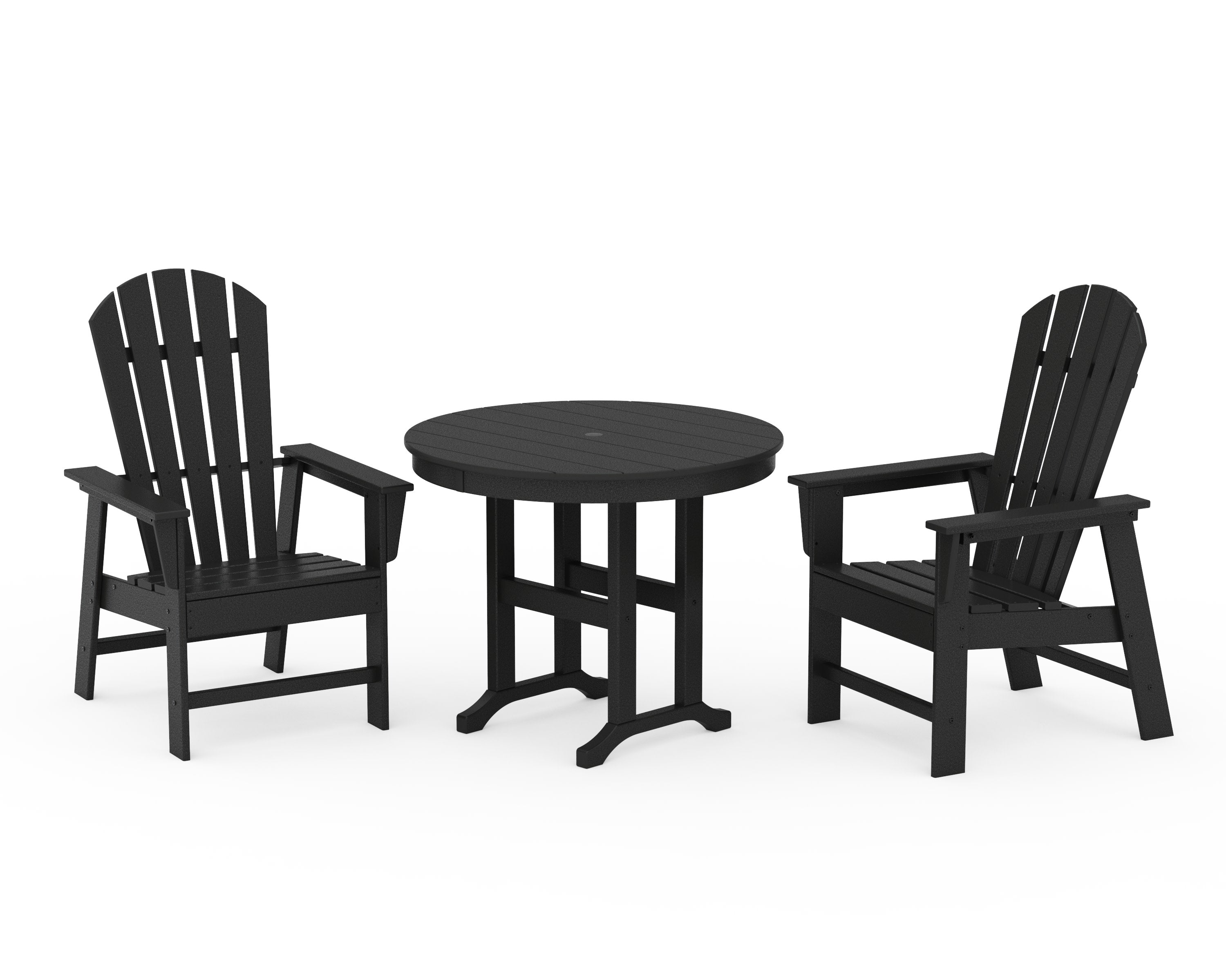 South Beach 3-Piece Round Farmhouse Dining Set in Black