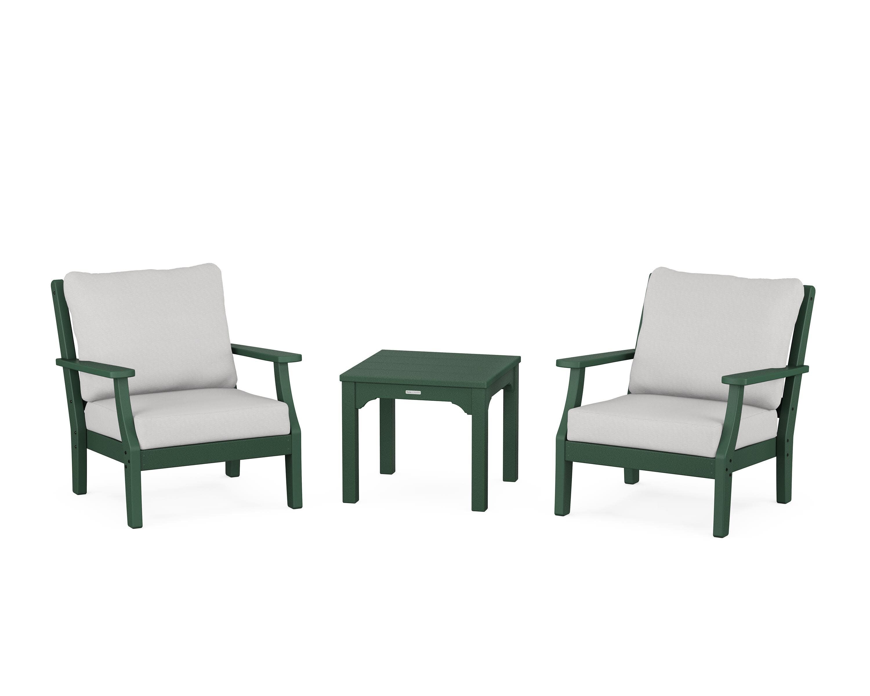 Chinoiserie 3-Piece Deep Seating Set in Green / Diamond in the Rough