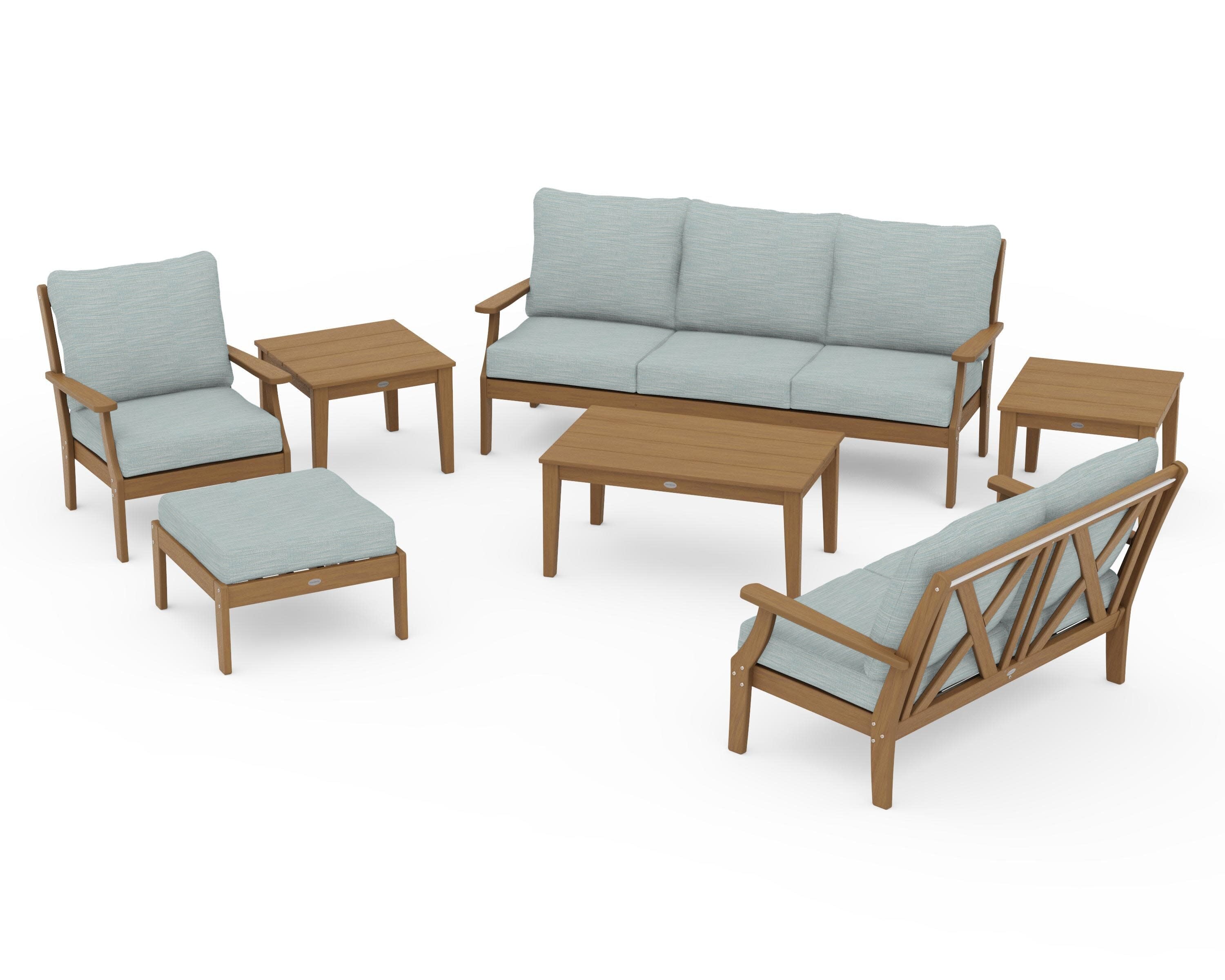 Braxton 7-Piece Deep Seating Set in Natural / Soothe Mist