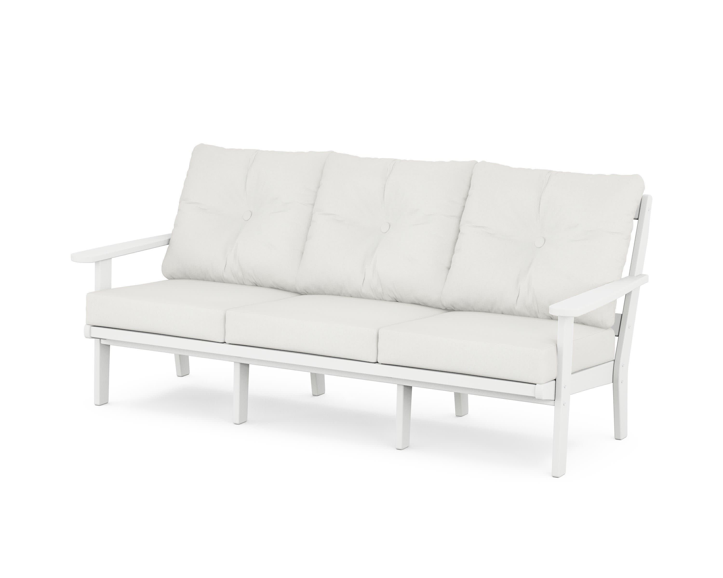 Mission Deep Seating Sofa in White / Natural Linen