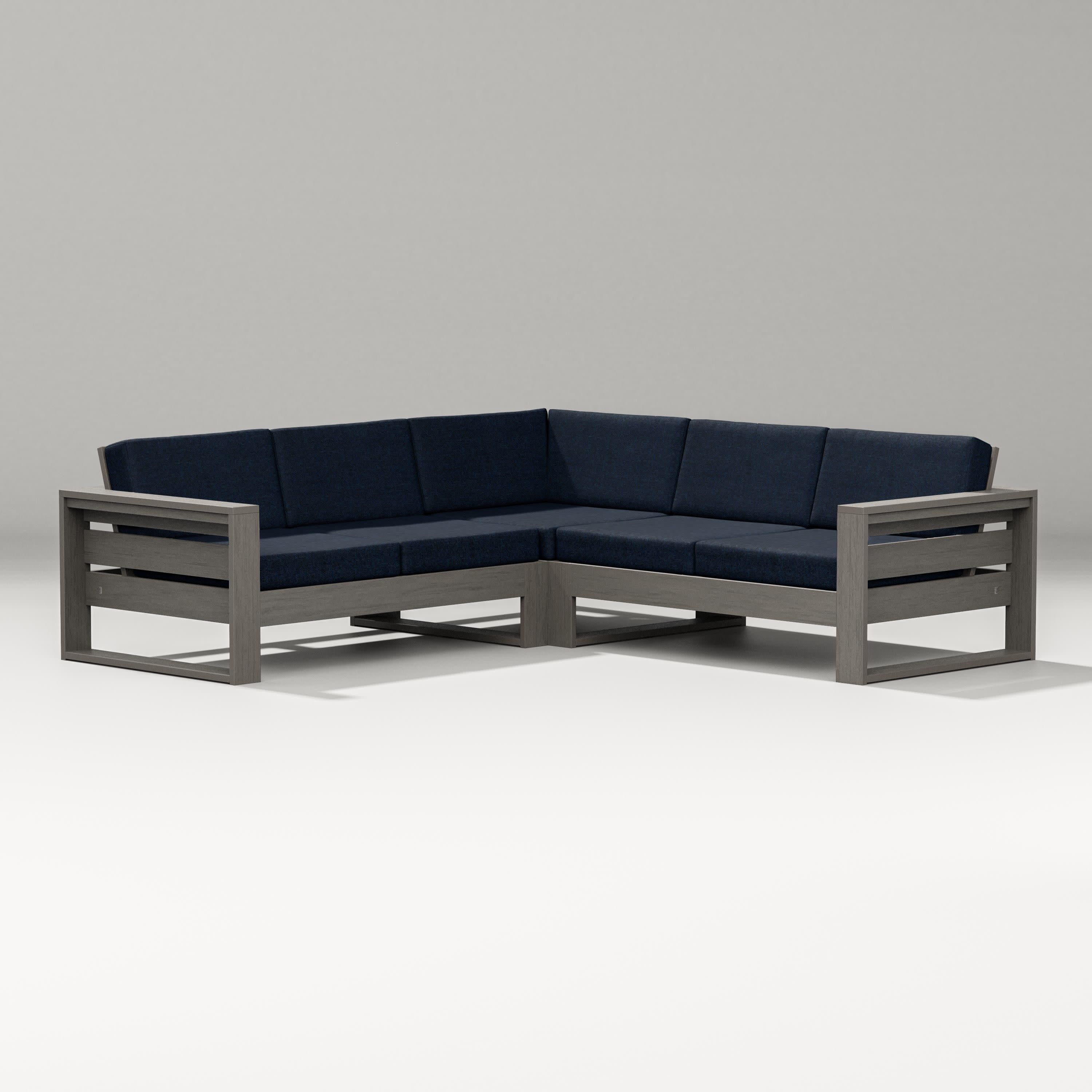 Latitude Corner Sectional in Driftwood / Marine Indigo