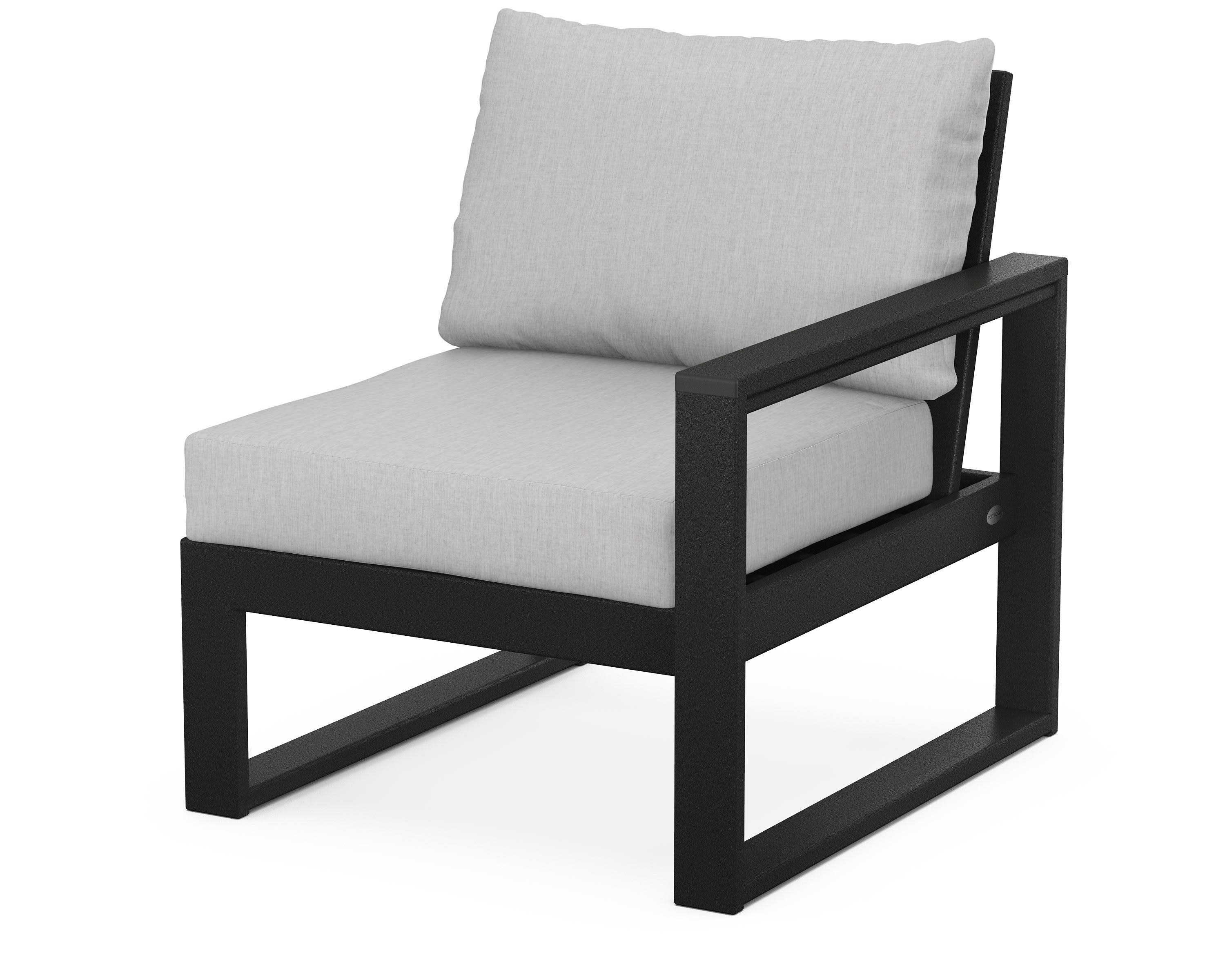EDGE Modular Right Arm Chair in Black / Granite