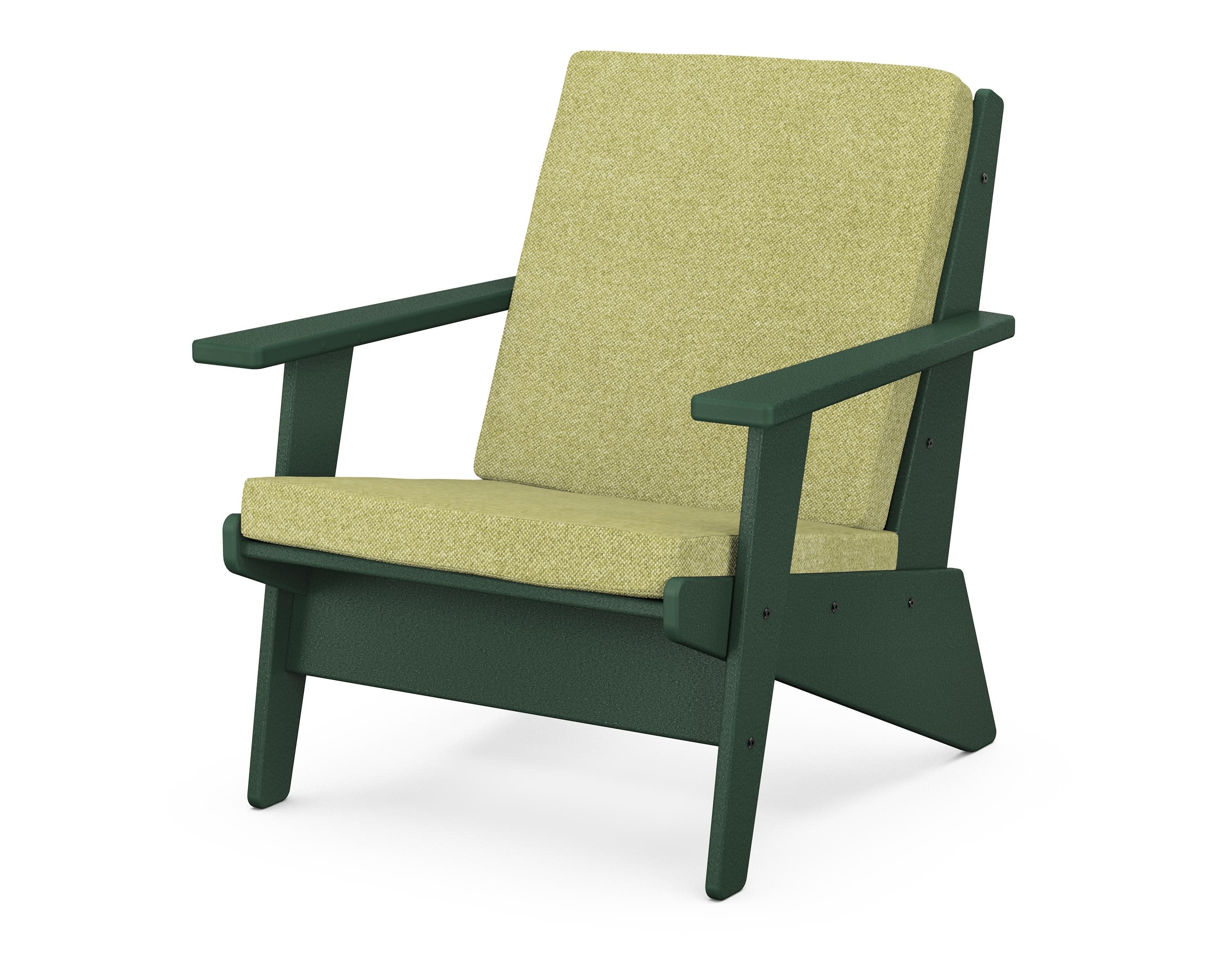 Riviera Modern Lounge Chair in Green / Chartreuse Boucle