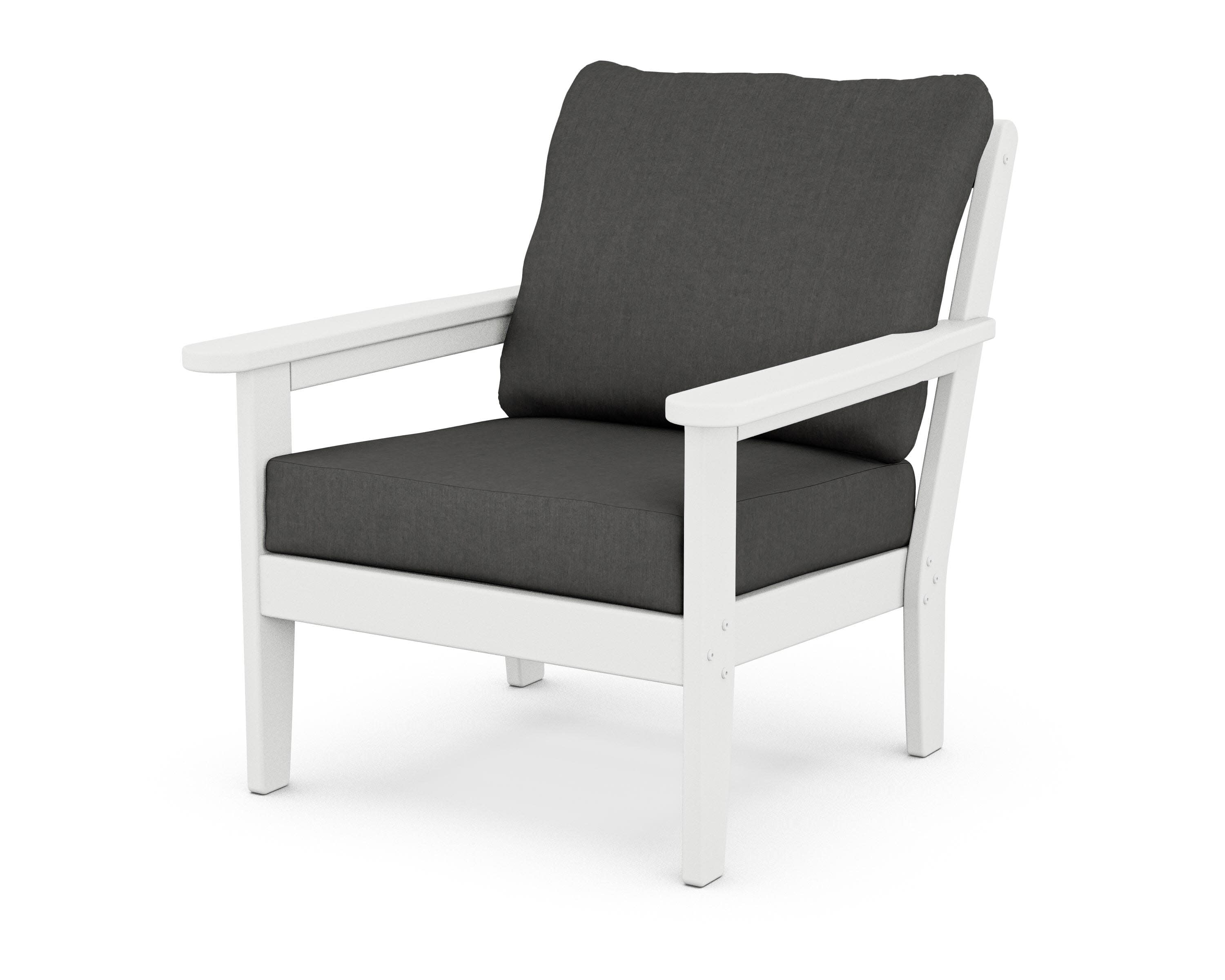 Cottage Deep Seating Chair in White / Spectrum Carbon