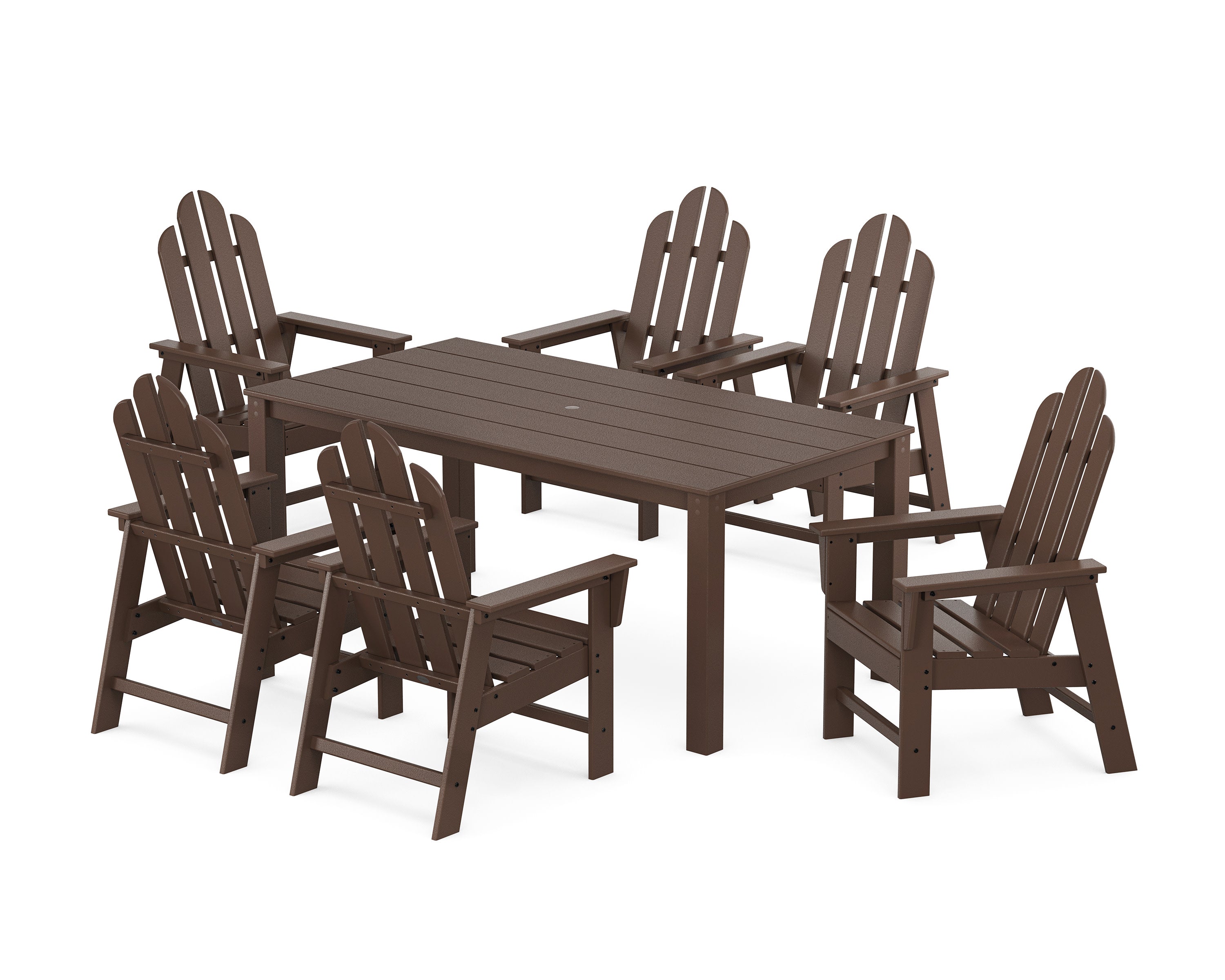 Long Island 7-Piece Parsons Dining Set in Mahogany
