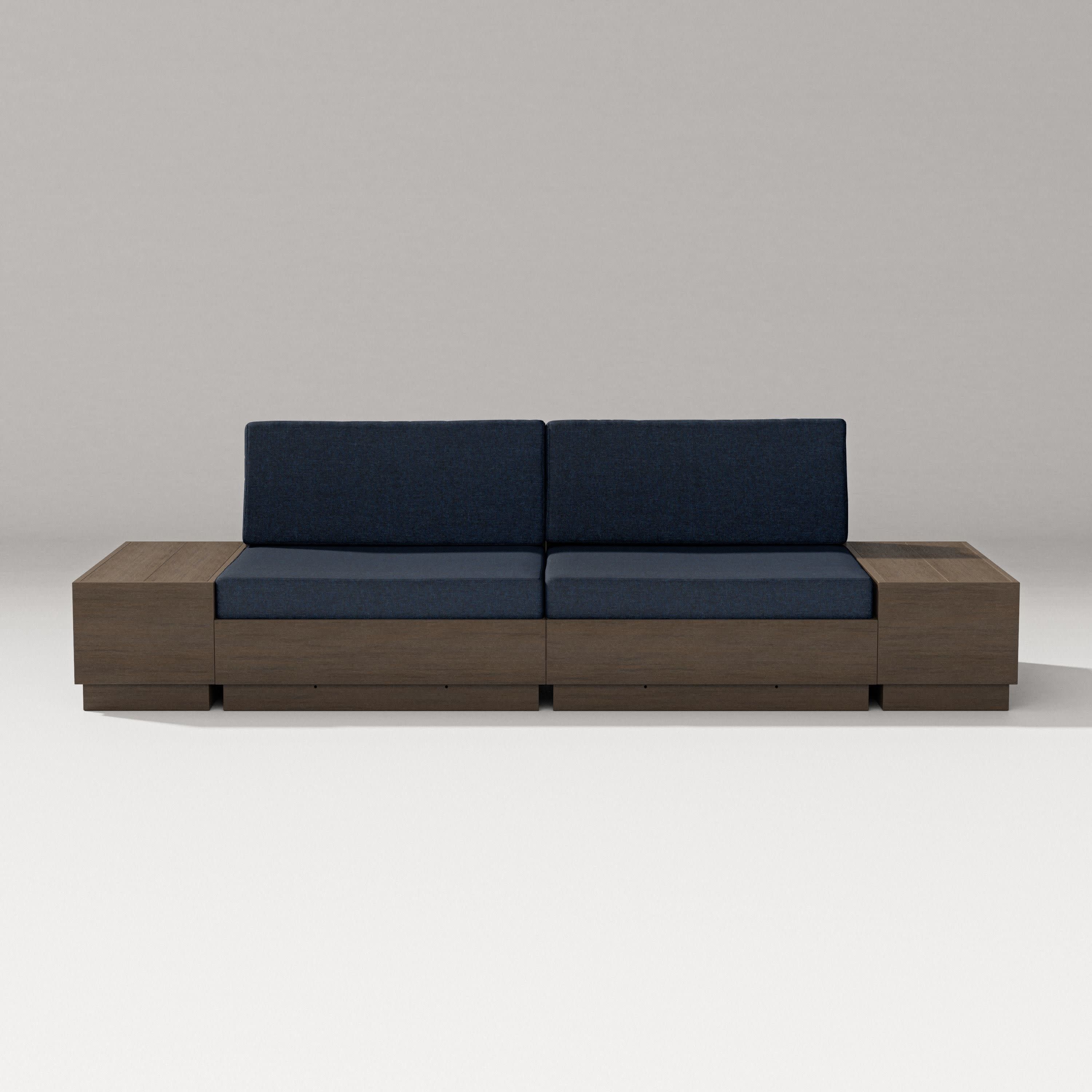Elevate 4-Piece Loveseat Sectional in Kona / Marine Indigo
