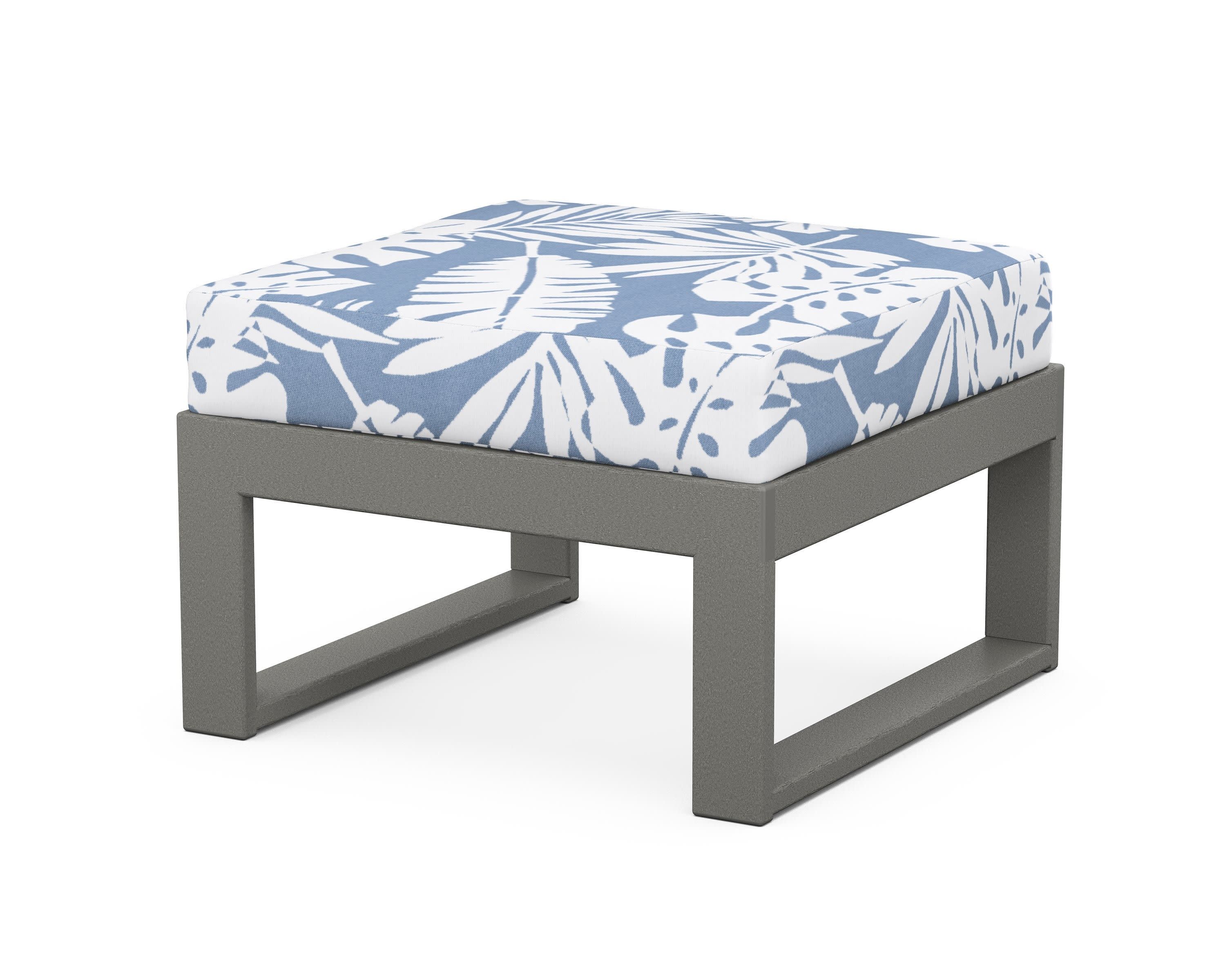 Modular Ottoman - Modern in Slate Grey / Leaf Sky Blue