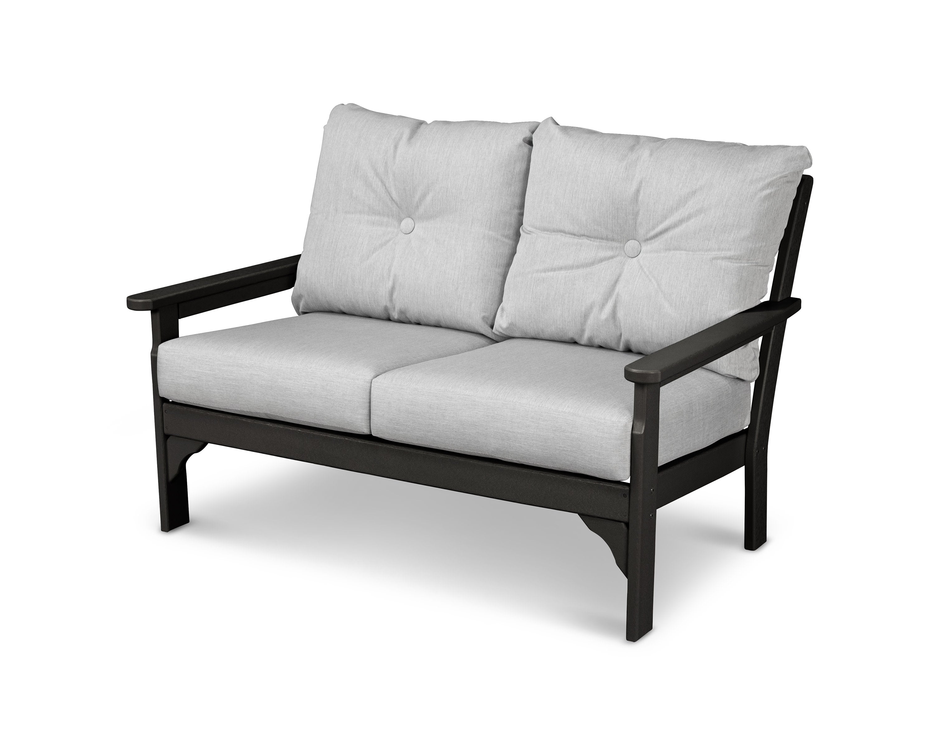 Vineyard Deep Seating Loveseat in Black / Granite