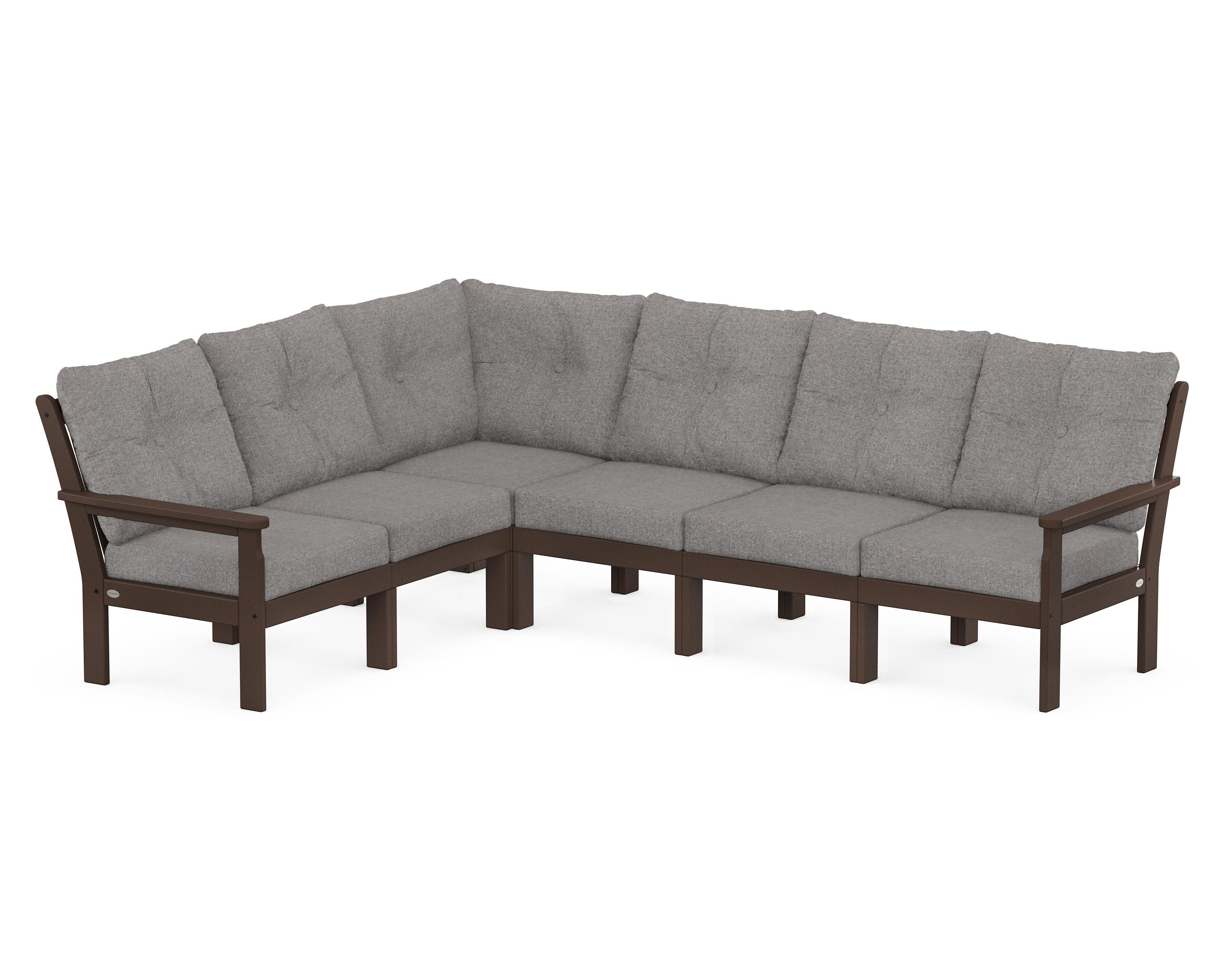 Vineyard 6-Piece Sectional in Mahogany / Grey Mist