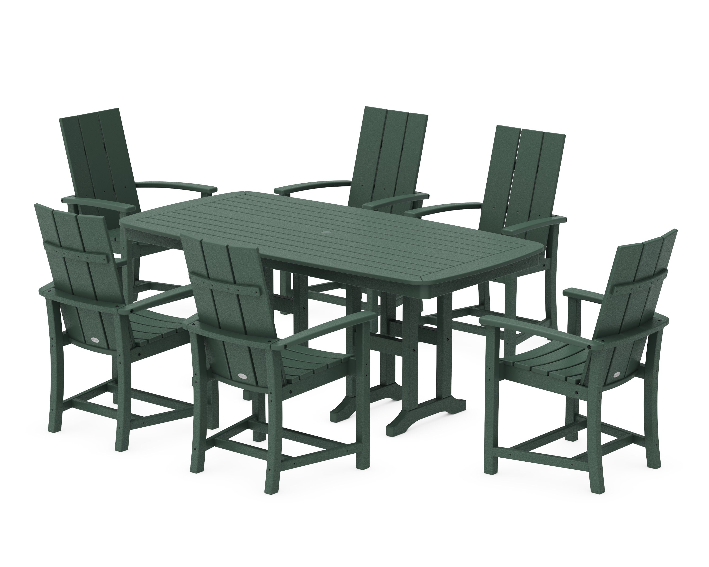 Modern Adirondack 7-Piece Dining Set in Green