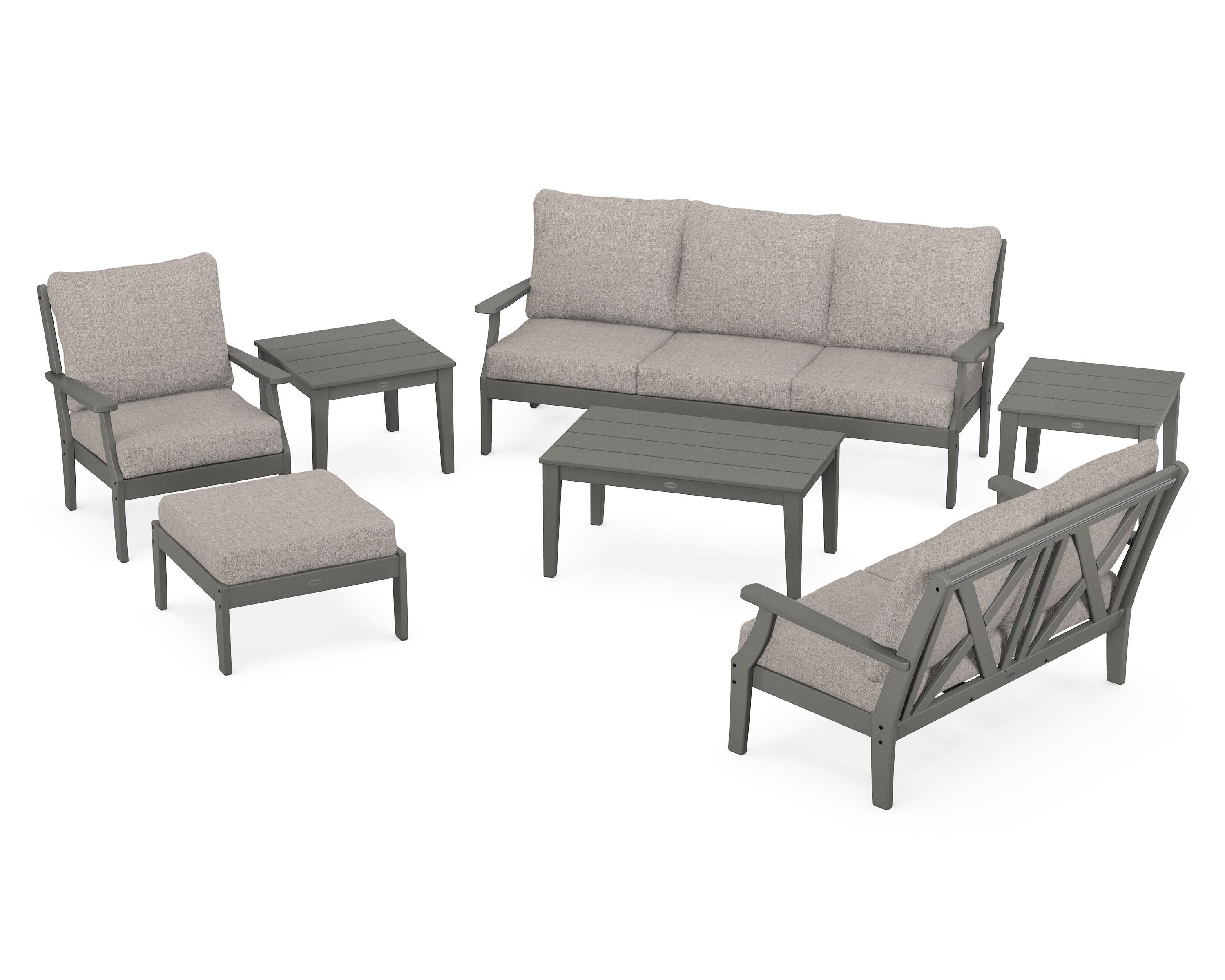 Braxton 7-Piece Deep Seating Set in Slate Grey / Weathered Tweed