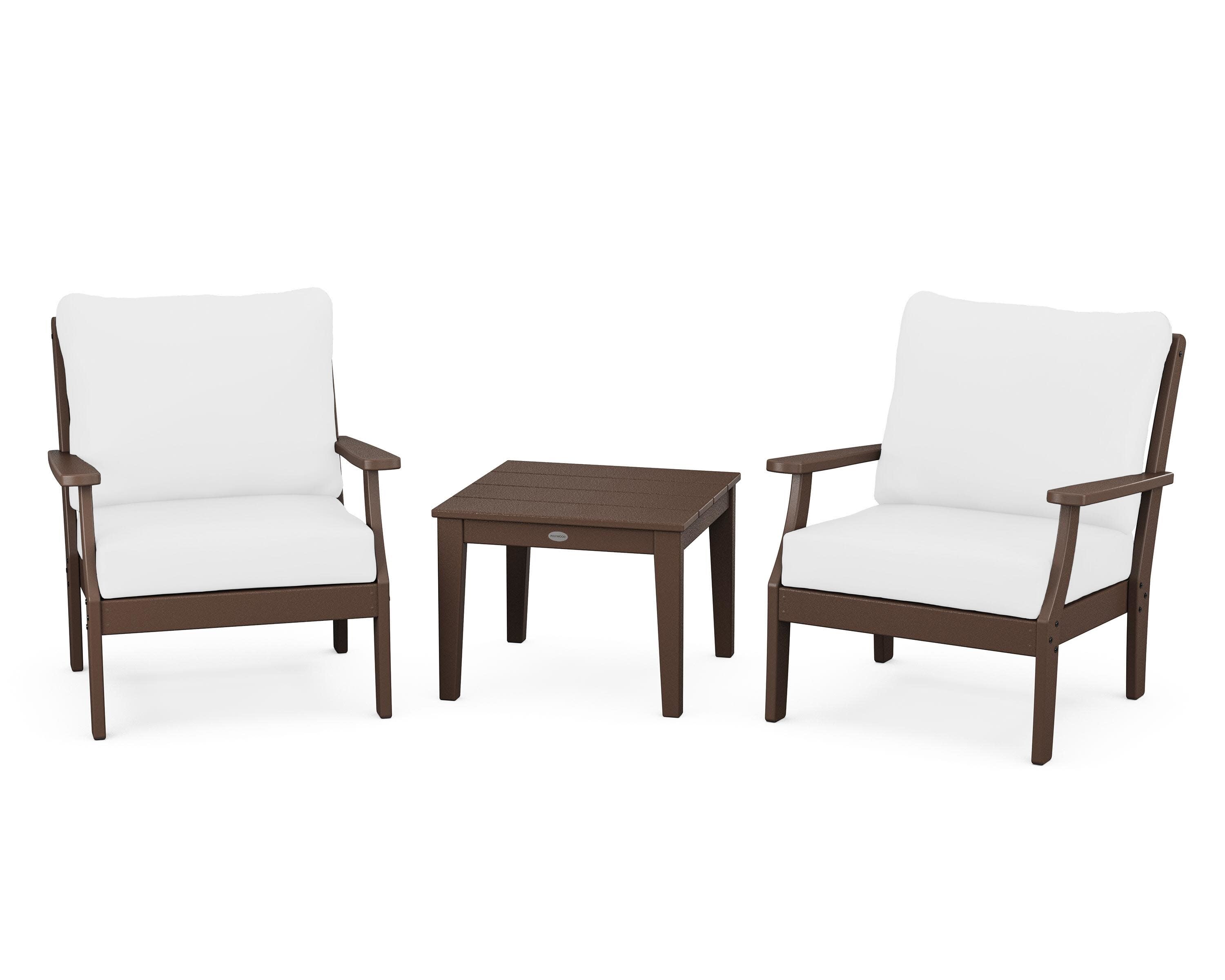 Braxton 3-Piece Deep Seating Set in Mahogany / Natural