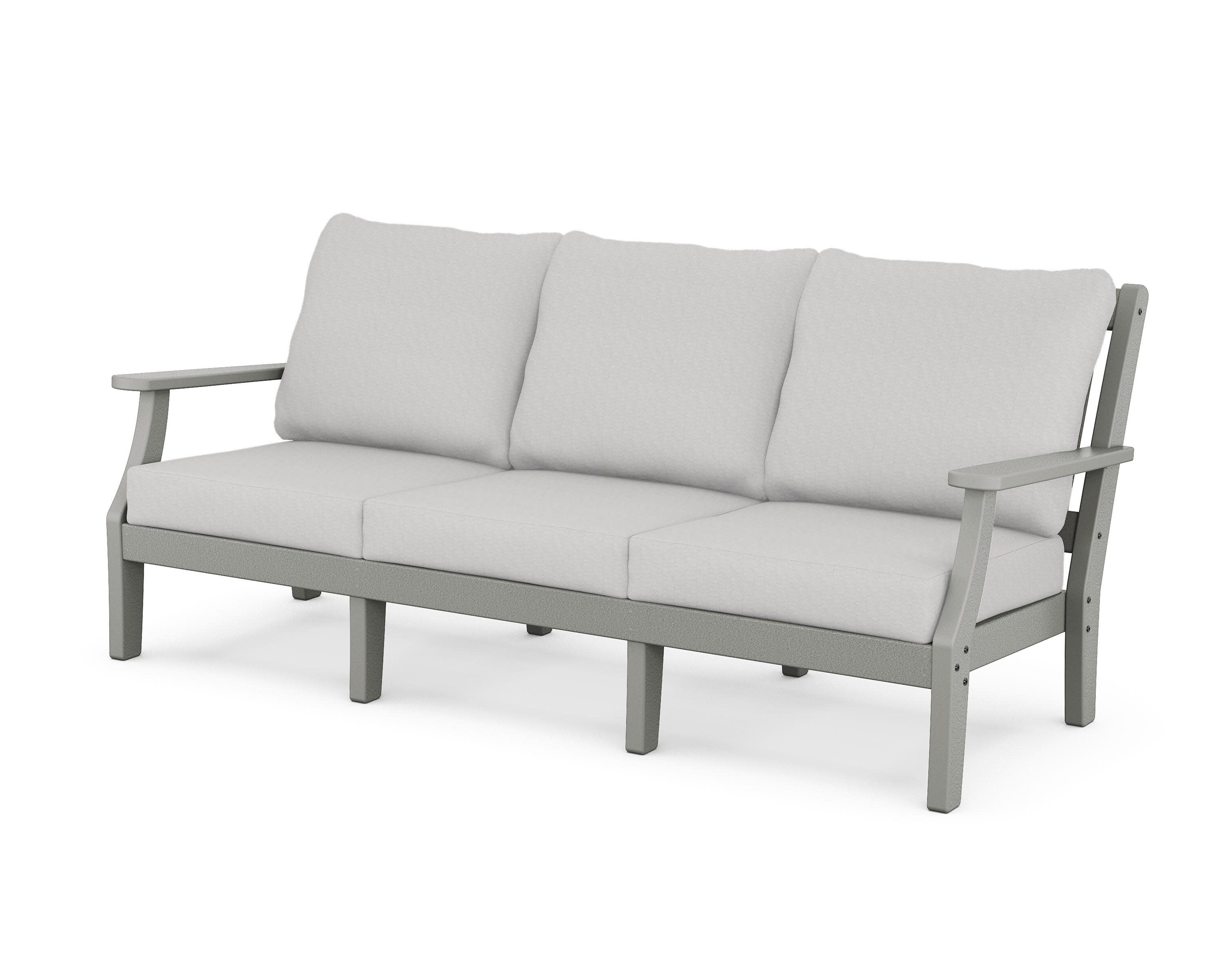 Chinoiserie Deep Seating Sofa in Slate Grey / Diamond in the Rough