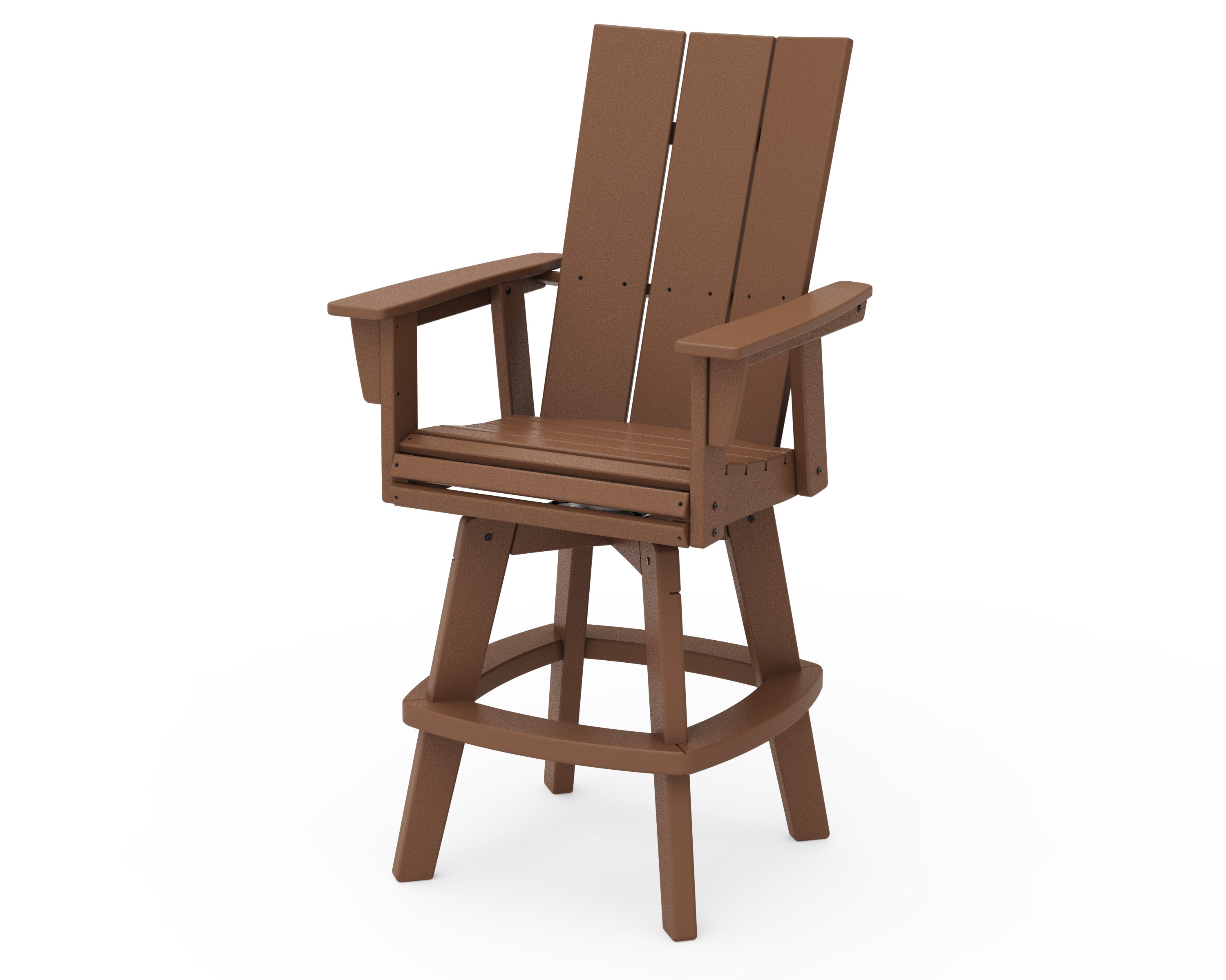 Modern Curveback Adirondack Swivel Bar Chair in Teak