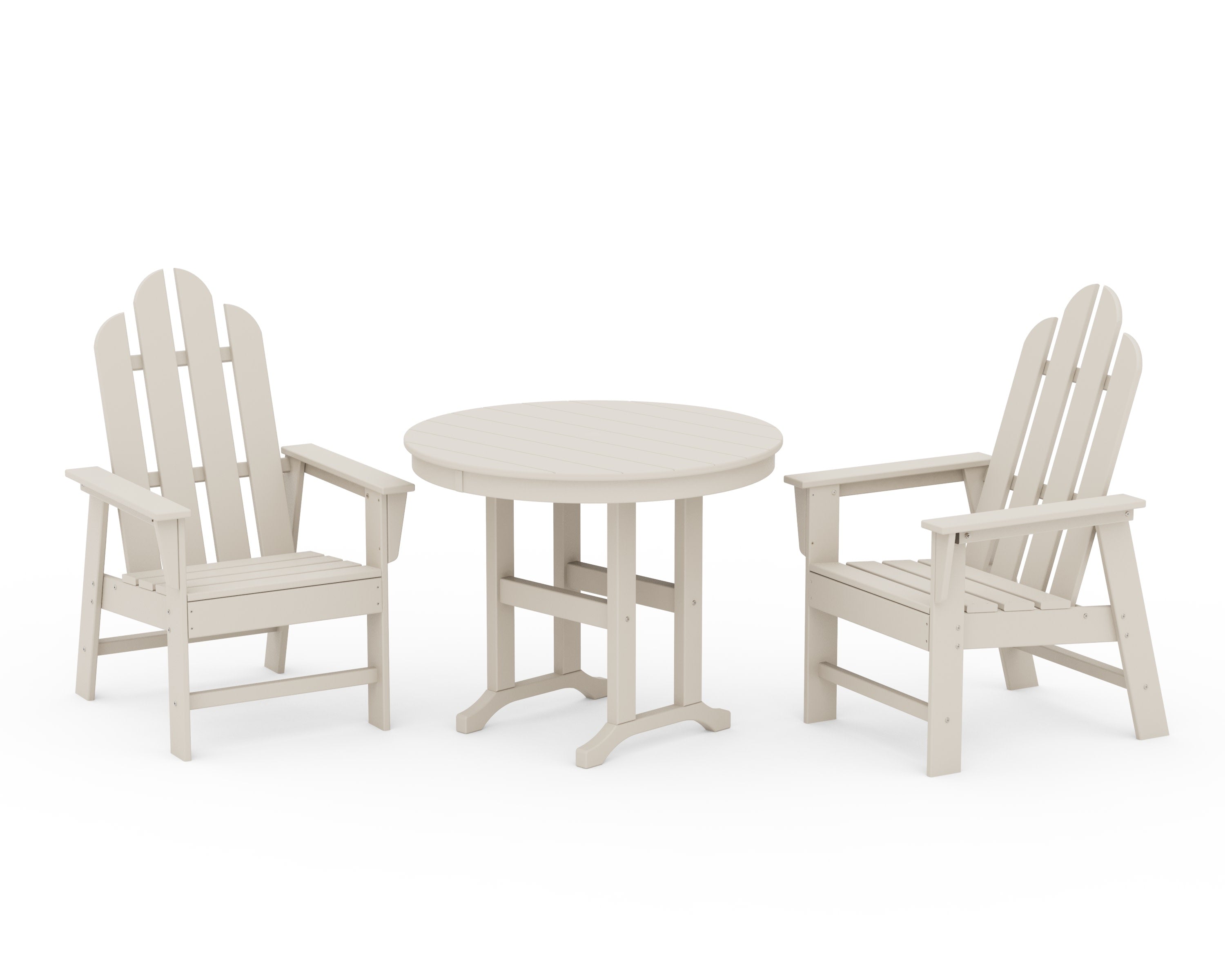 Long Island 3-Piece Round Dining Set in Sand