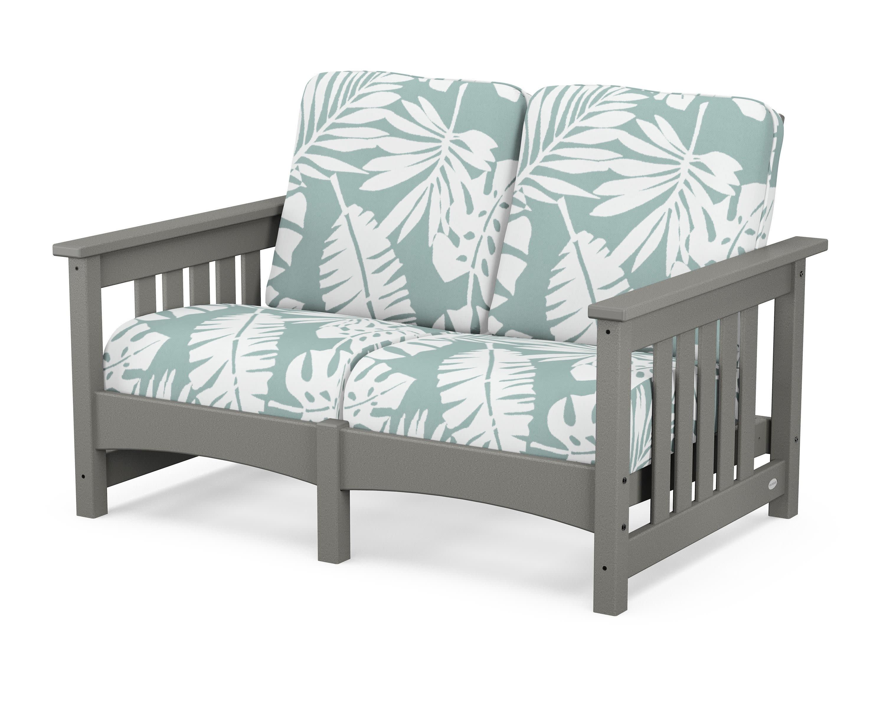 Club Mission Loveseat in Slate Grey / Leaf Glacier Spa