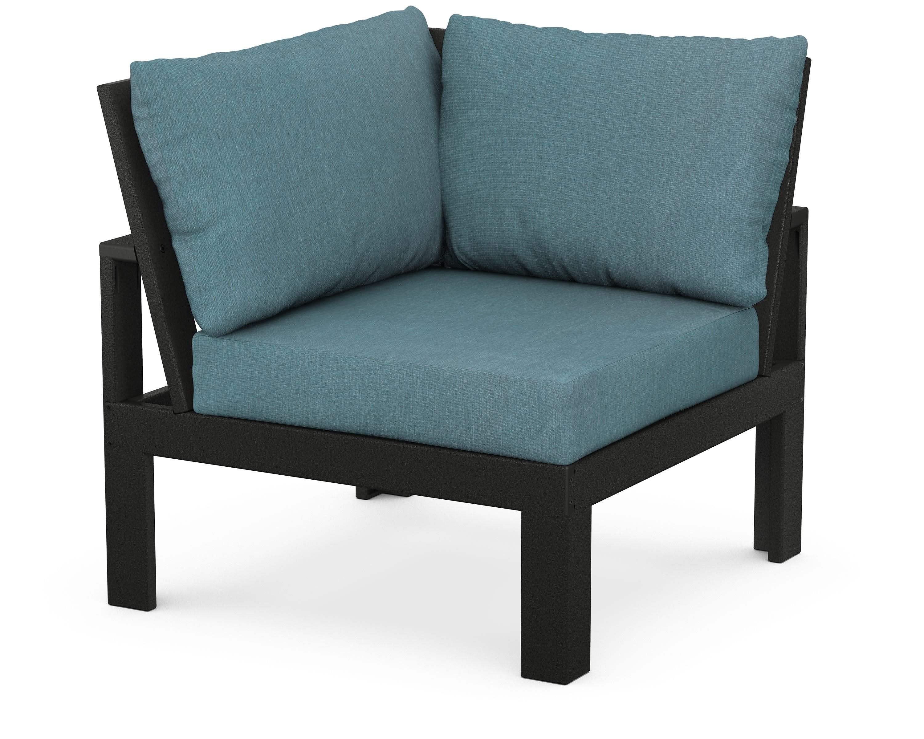 Modular Corner Chair in Black / Ocean Teal
