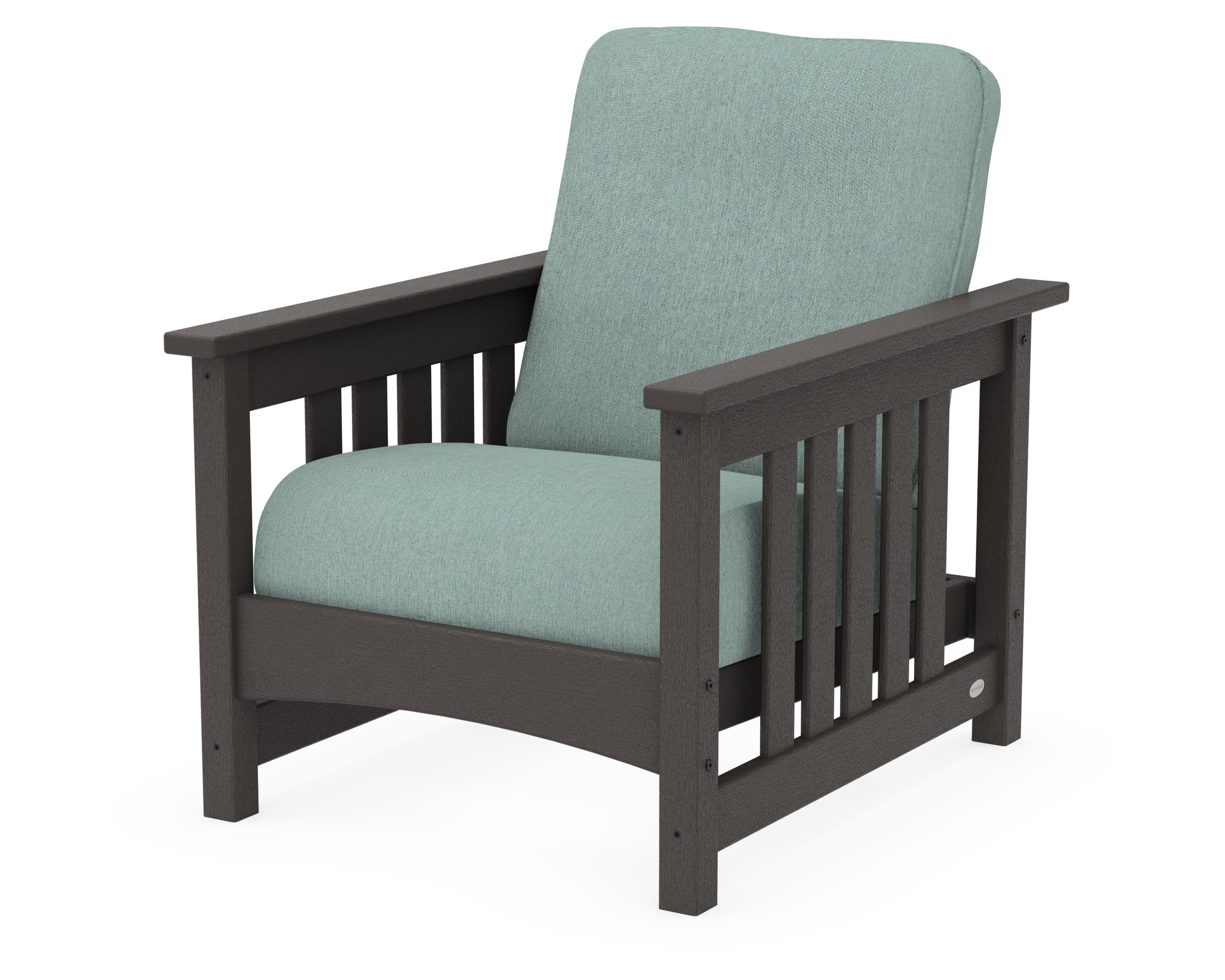 Club Mission Chair in Vintage Coffee / Glacier Spa