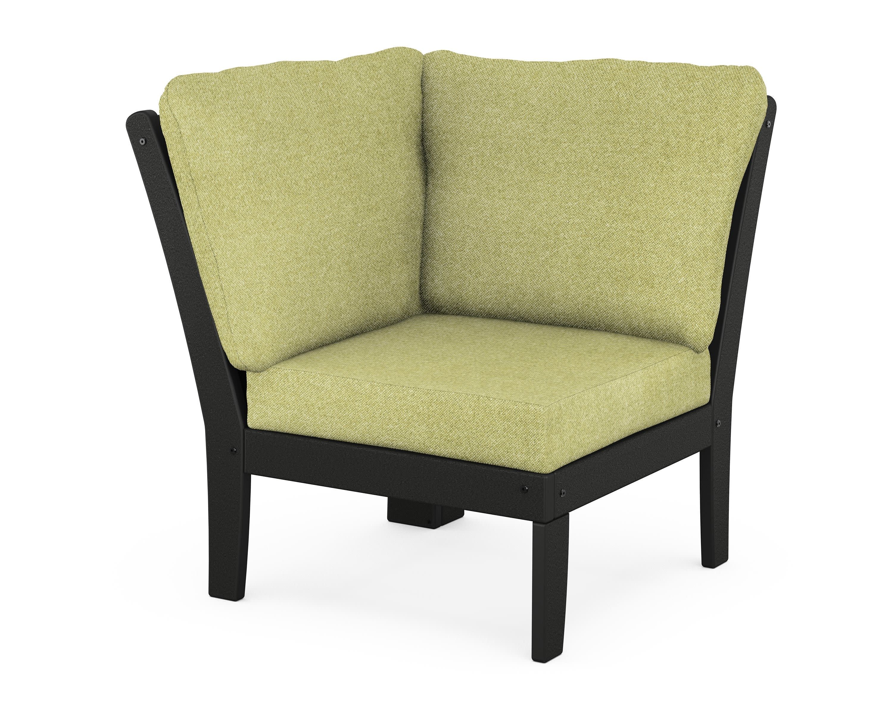 Braxton Modular Corner Chair in Black / Chartreuse Boucle