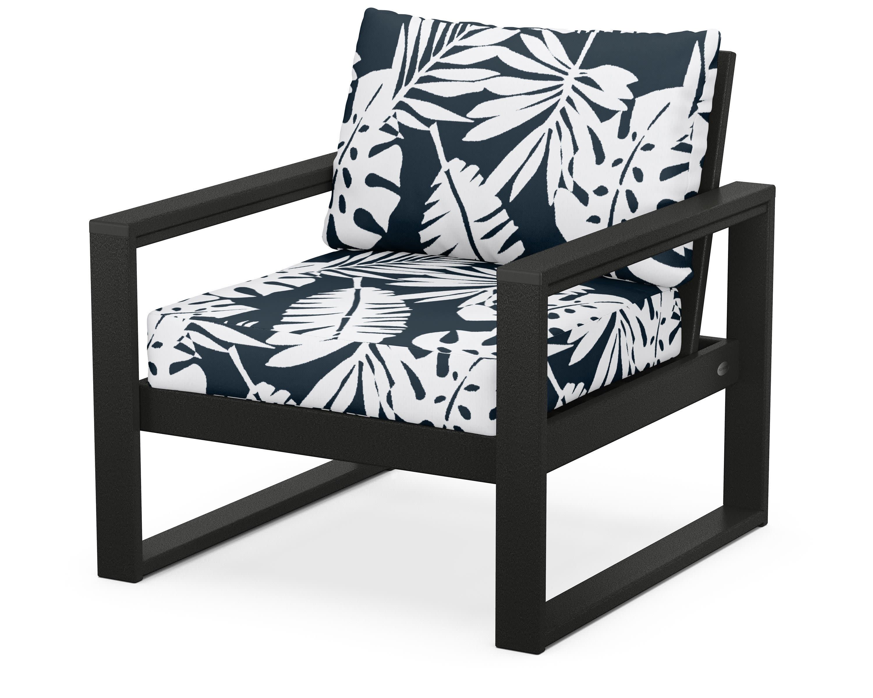 EDGE Club Chair in Black / Leaf Marine Indigo