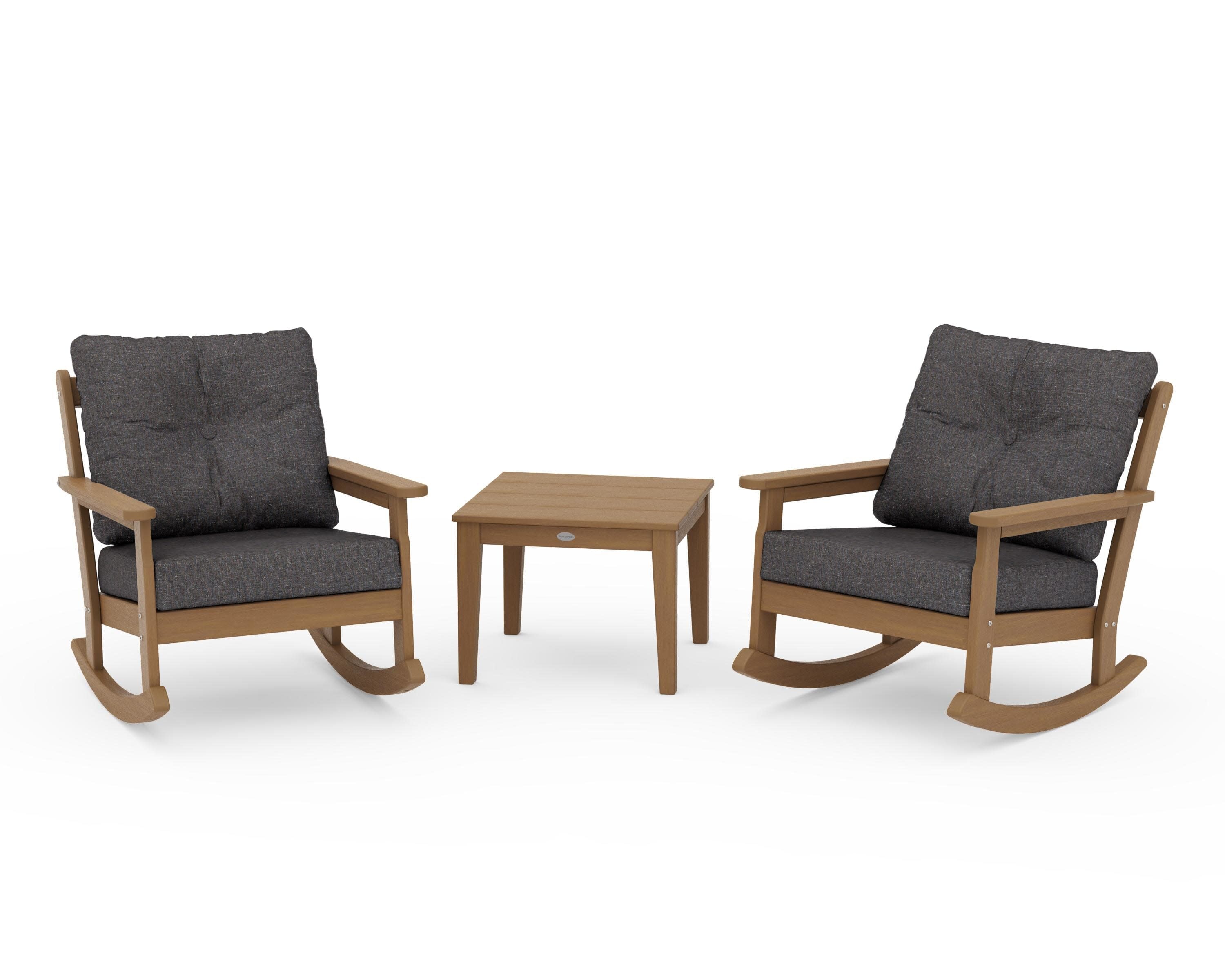 Vineyard 3-Piece Deep Seating Rocker Set in Natural / Ash Charcoal