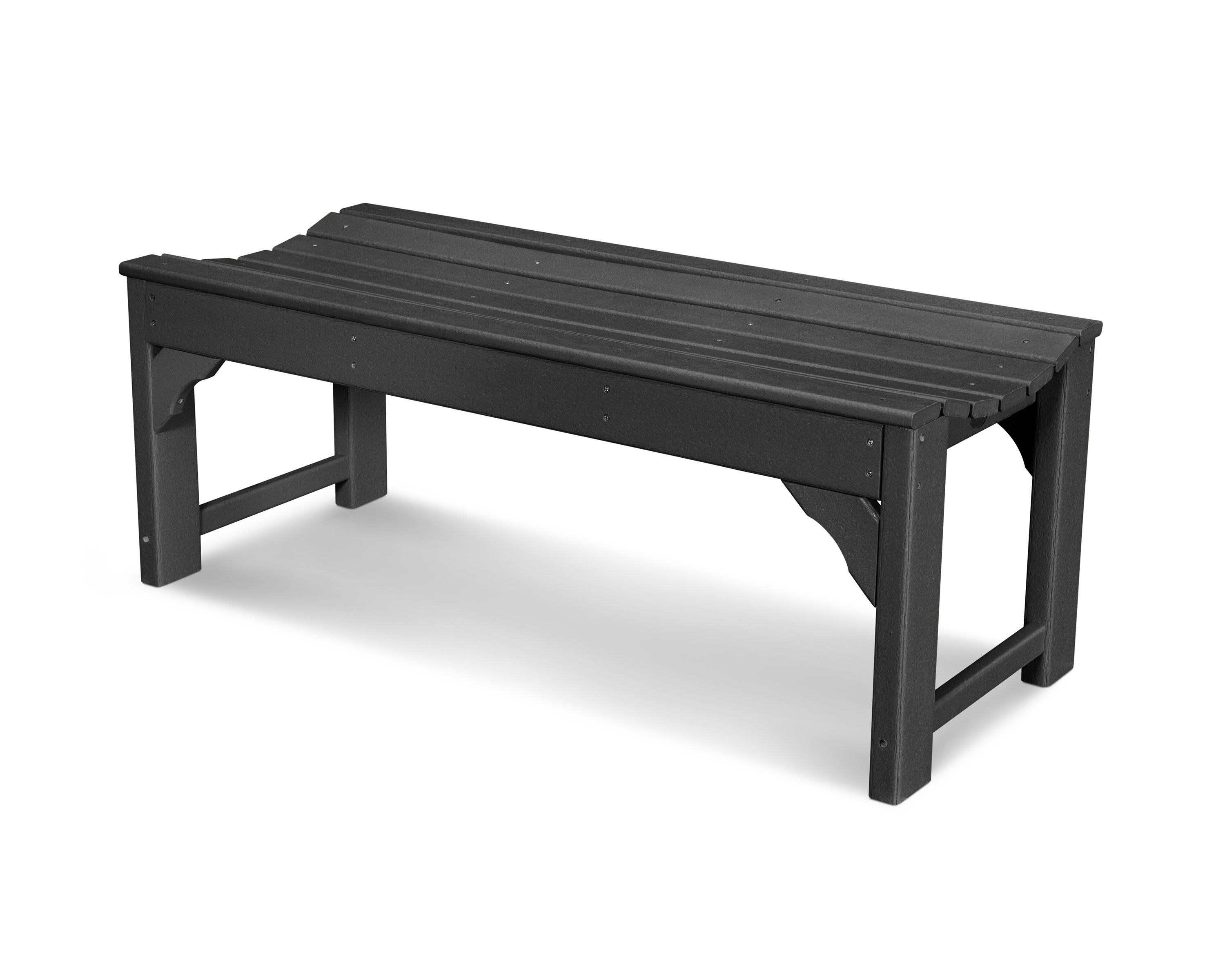 Traditional Garden 48" Backless Bench in Black