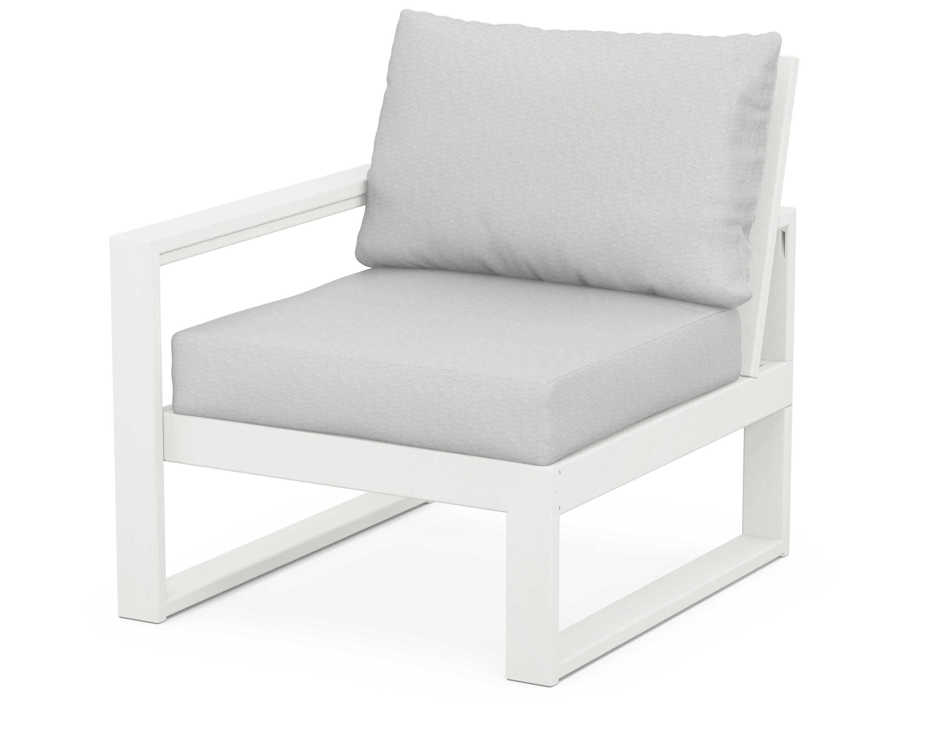 EDGE Modular Left Arm Chair in Vintage White / Diamond in the Rough