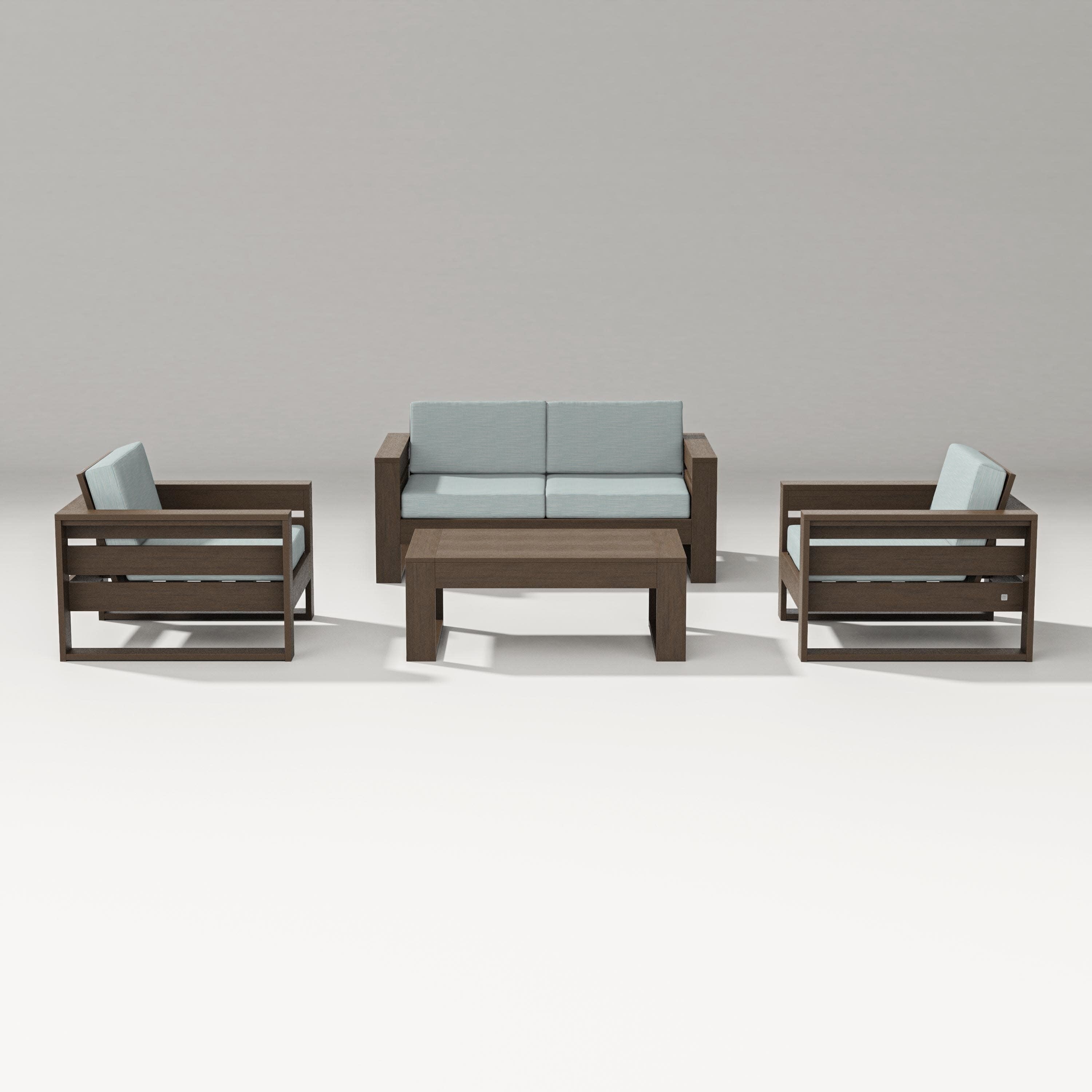 Latitude 4-Piece Lounge Loveseat Set in Kona / Soothe Mist