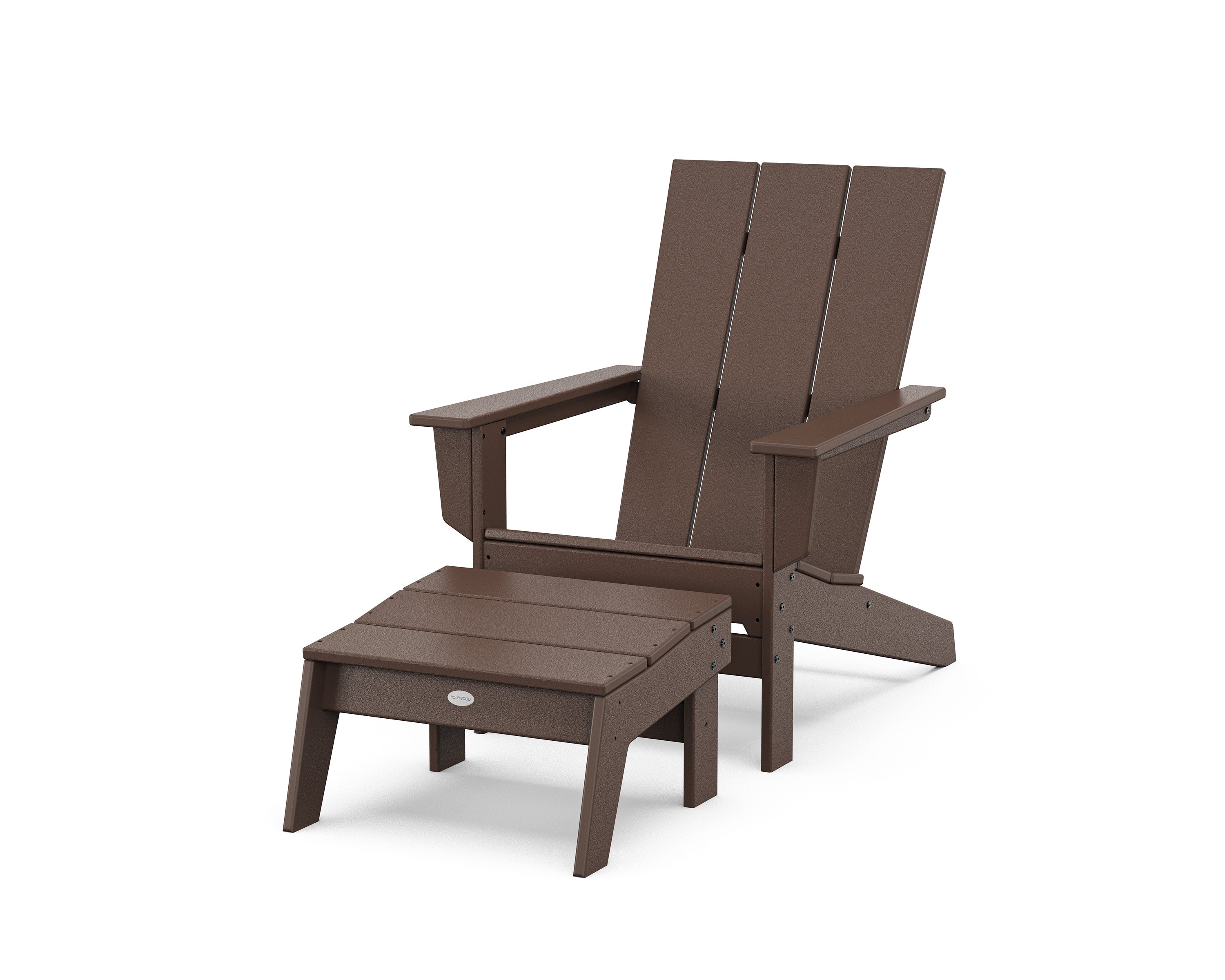 Modern Studio Adirondack Chair with Ottoman in Mahogany