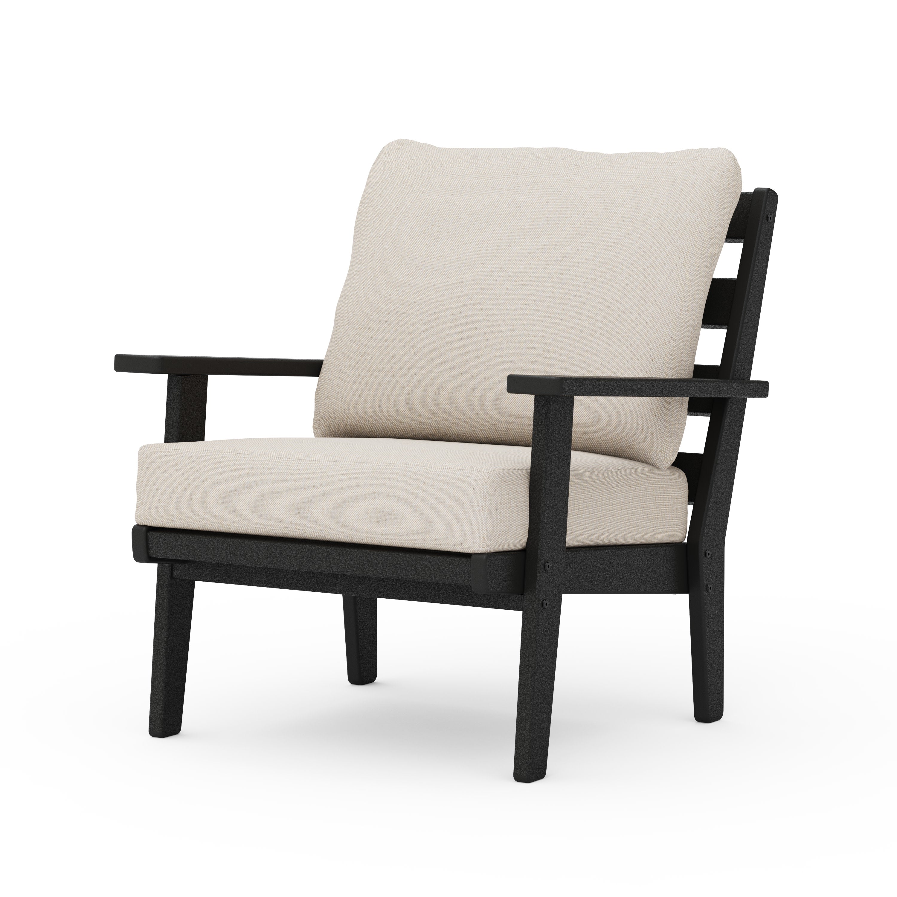 Grant Park Deep Seating Chair in Black / Dune Burlap
