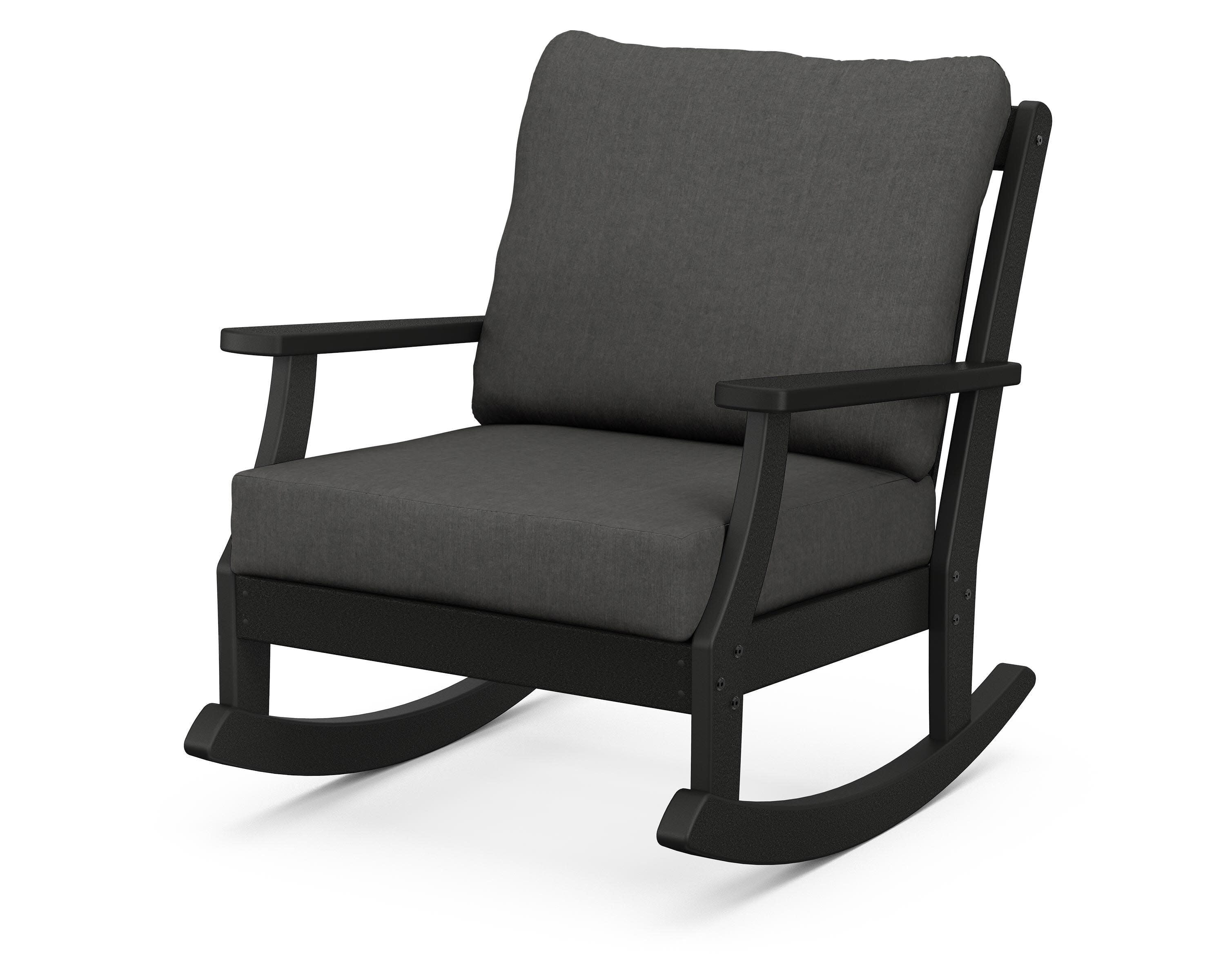 Braxton Deep Seating Rocking Chair in Black / Spectrum Carbon