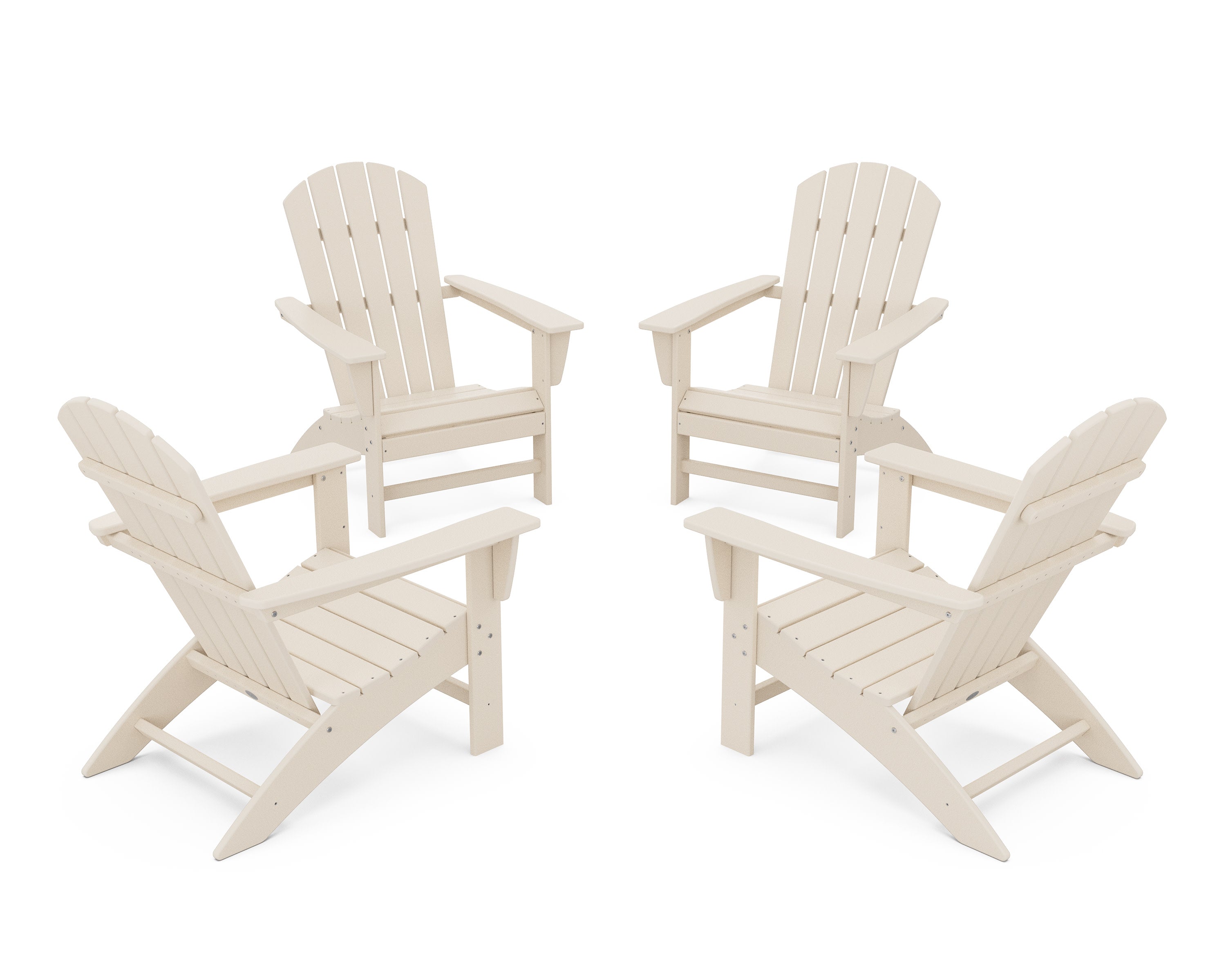 Nautical 4-Piece Adirondack Conversation Set in Sand