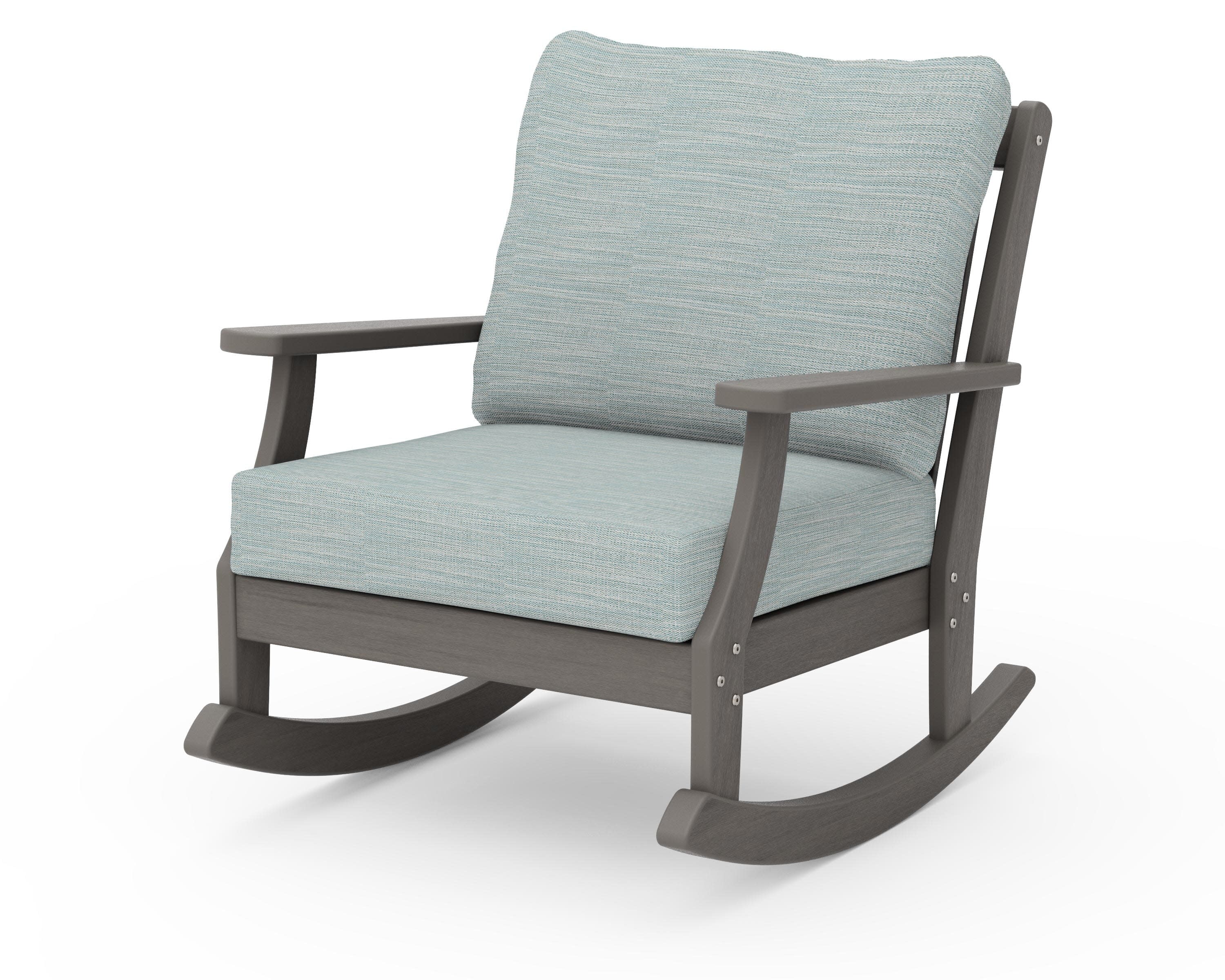 Braxton Deep Seating Rocking Chair in Driftwood / Soothe Mist