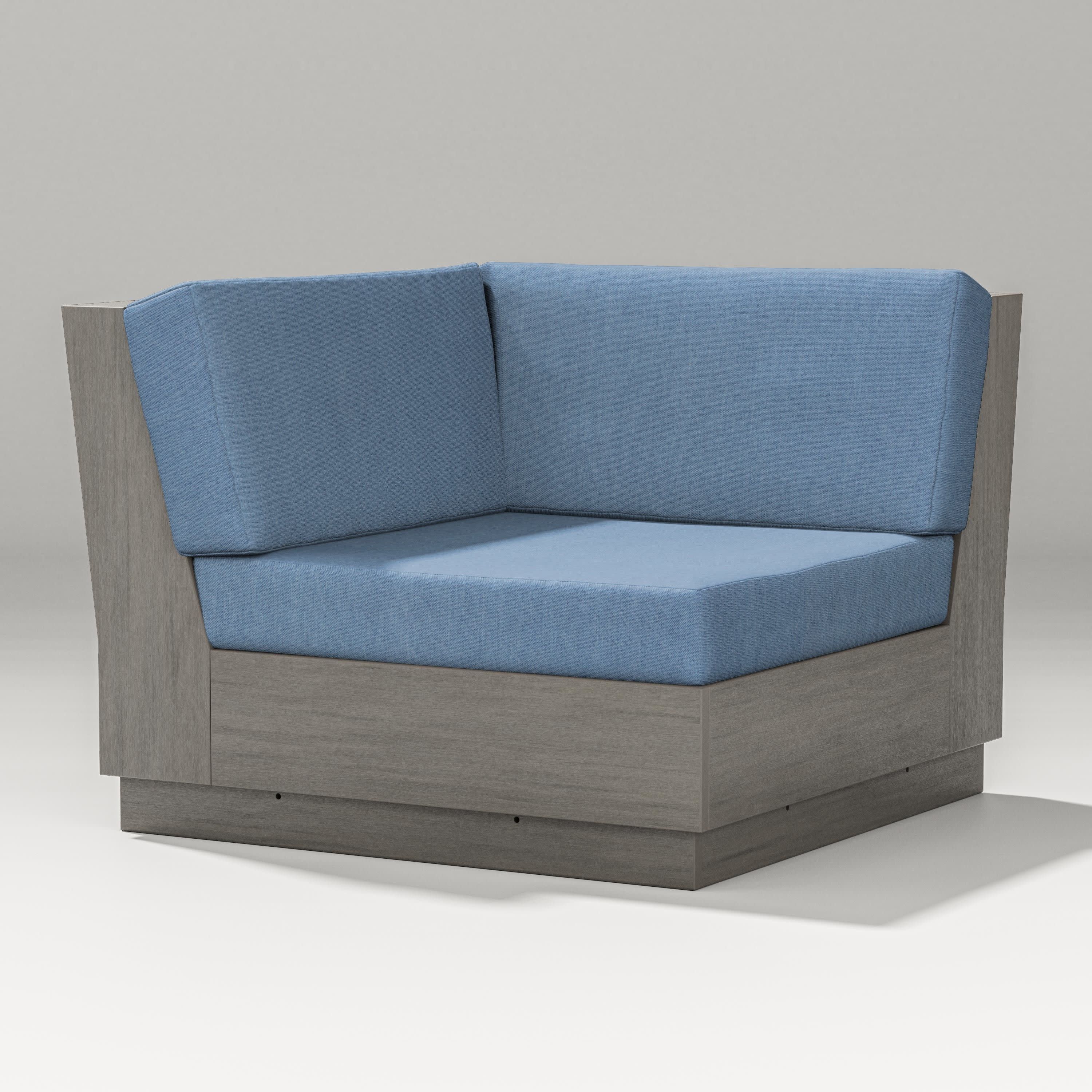 Elevate Modular Corner Chair in Driftwood / Sky Blue