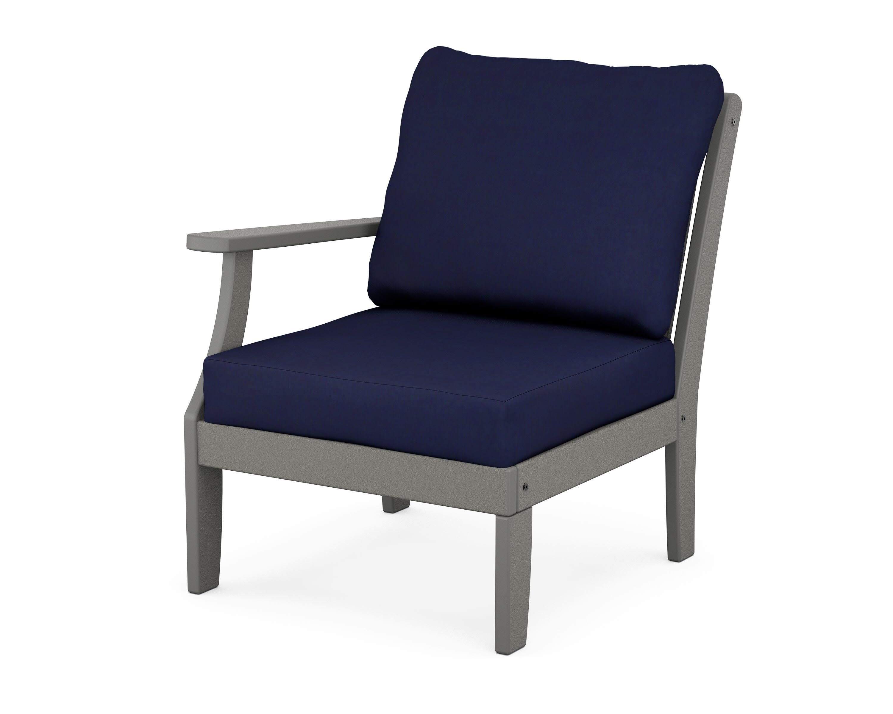 Braxton Modular Left Arm Chair in Slate Grey / Navy