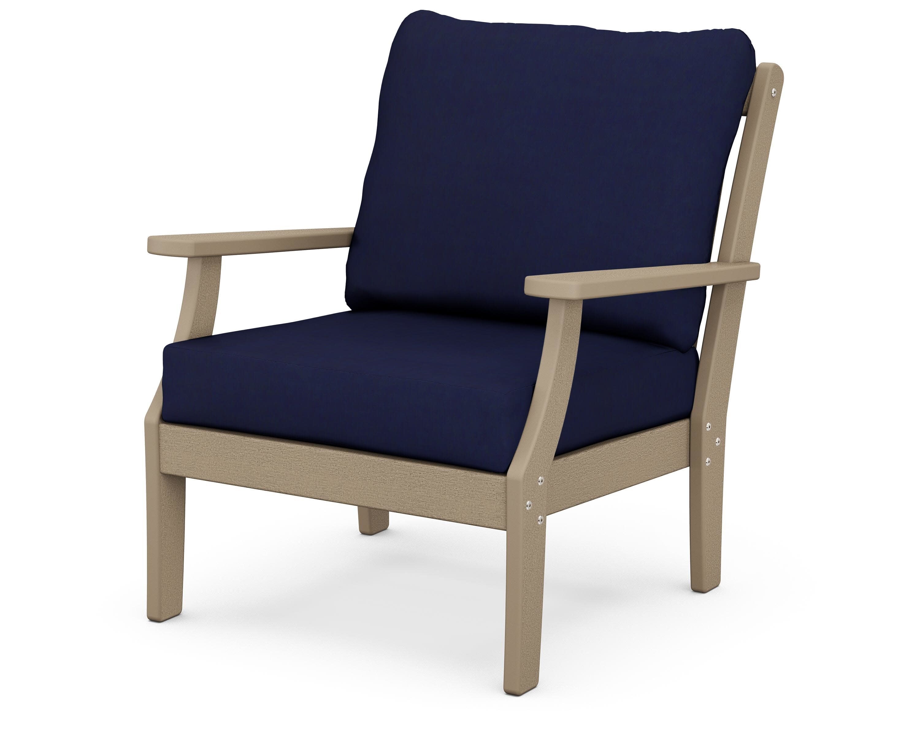 Braxton Deep Seating Chair in Vintage Sahara / Navy